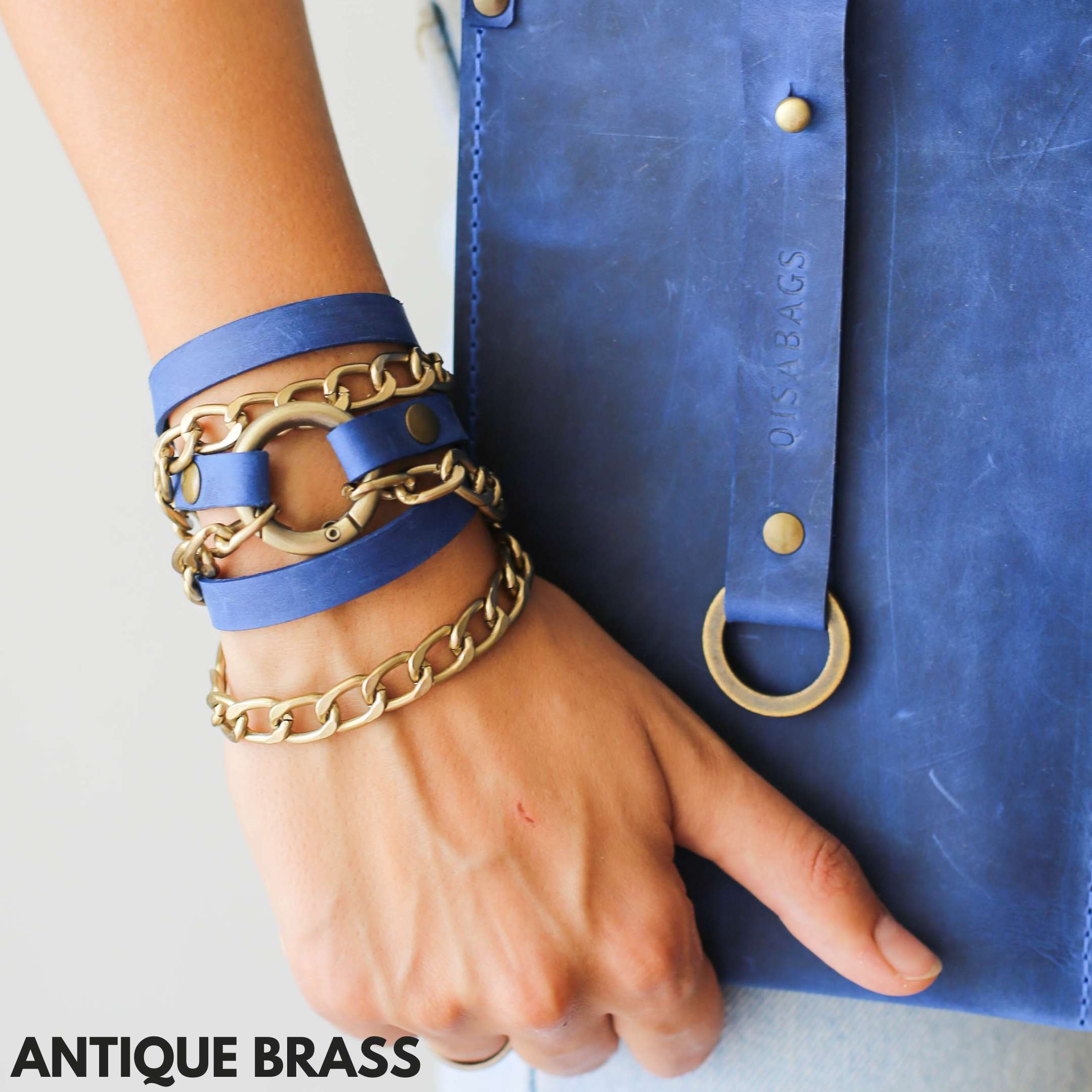 Ring Leather Bracelets with Chain - All Colors