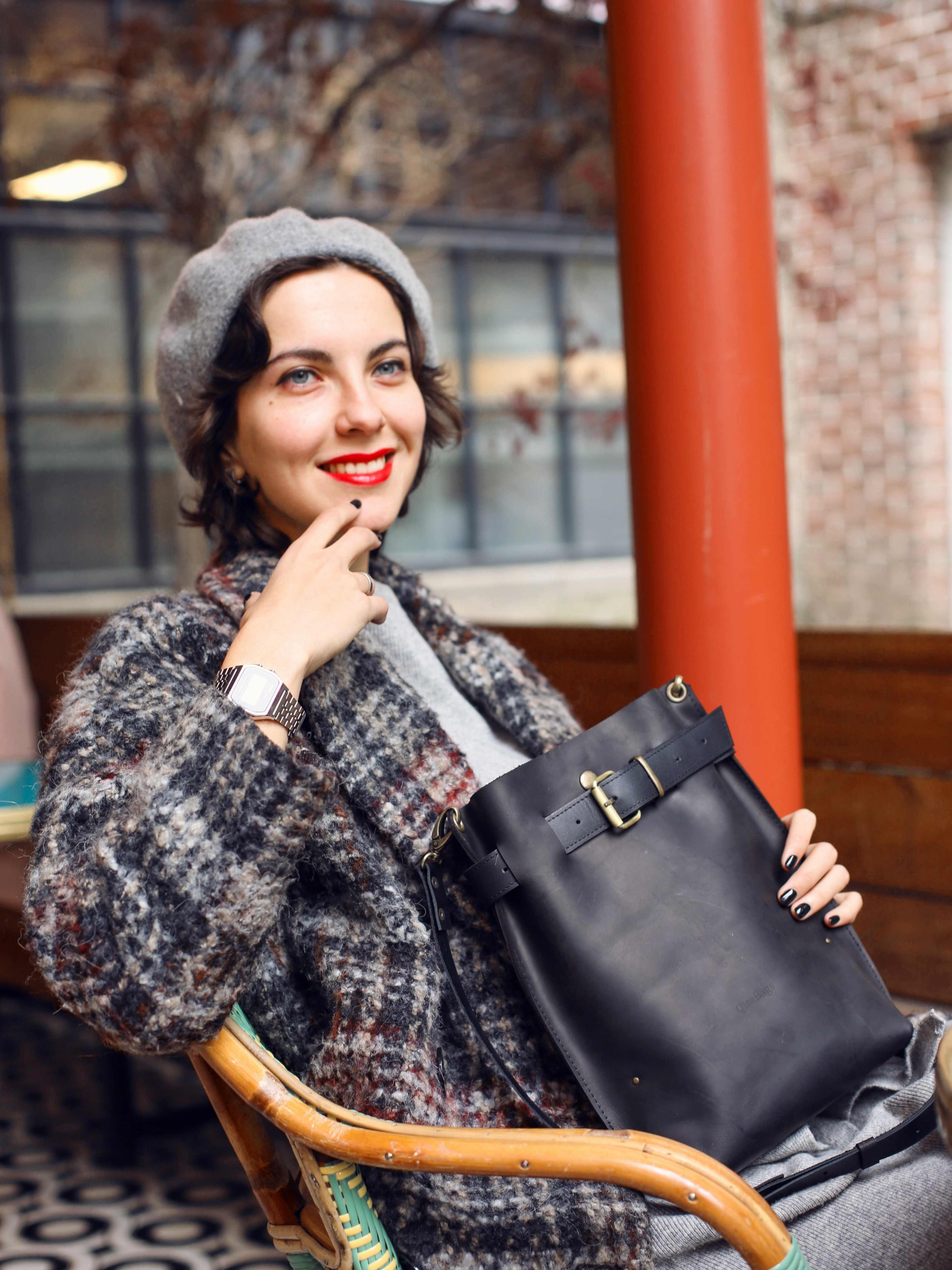 Dark Brown Standard Leather Bag