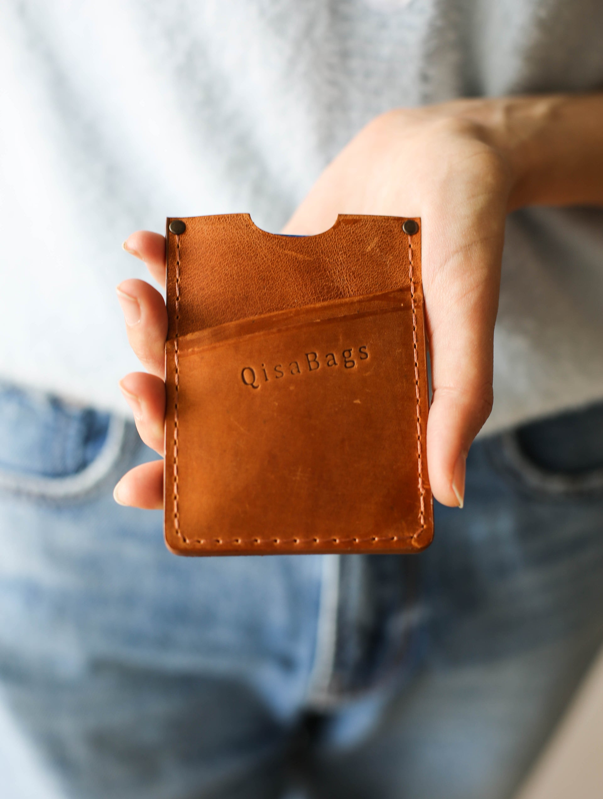 Brown Leather wallet sleeve