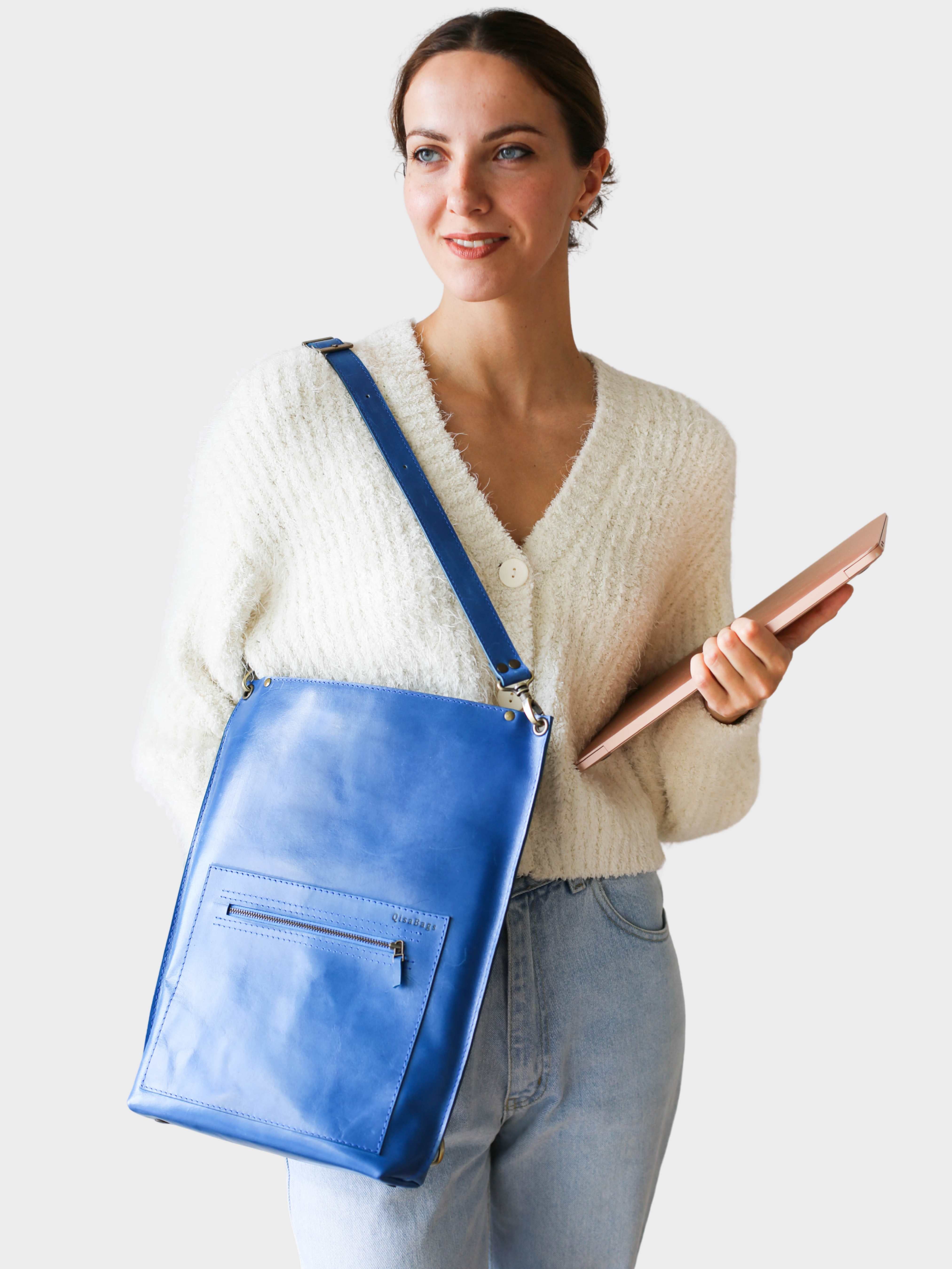 Black Leather Zipper Backpack