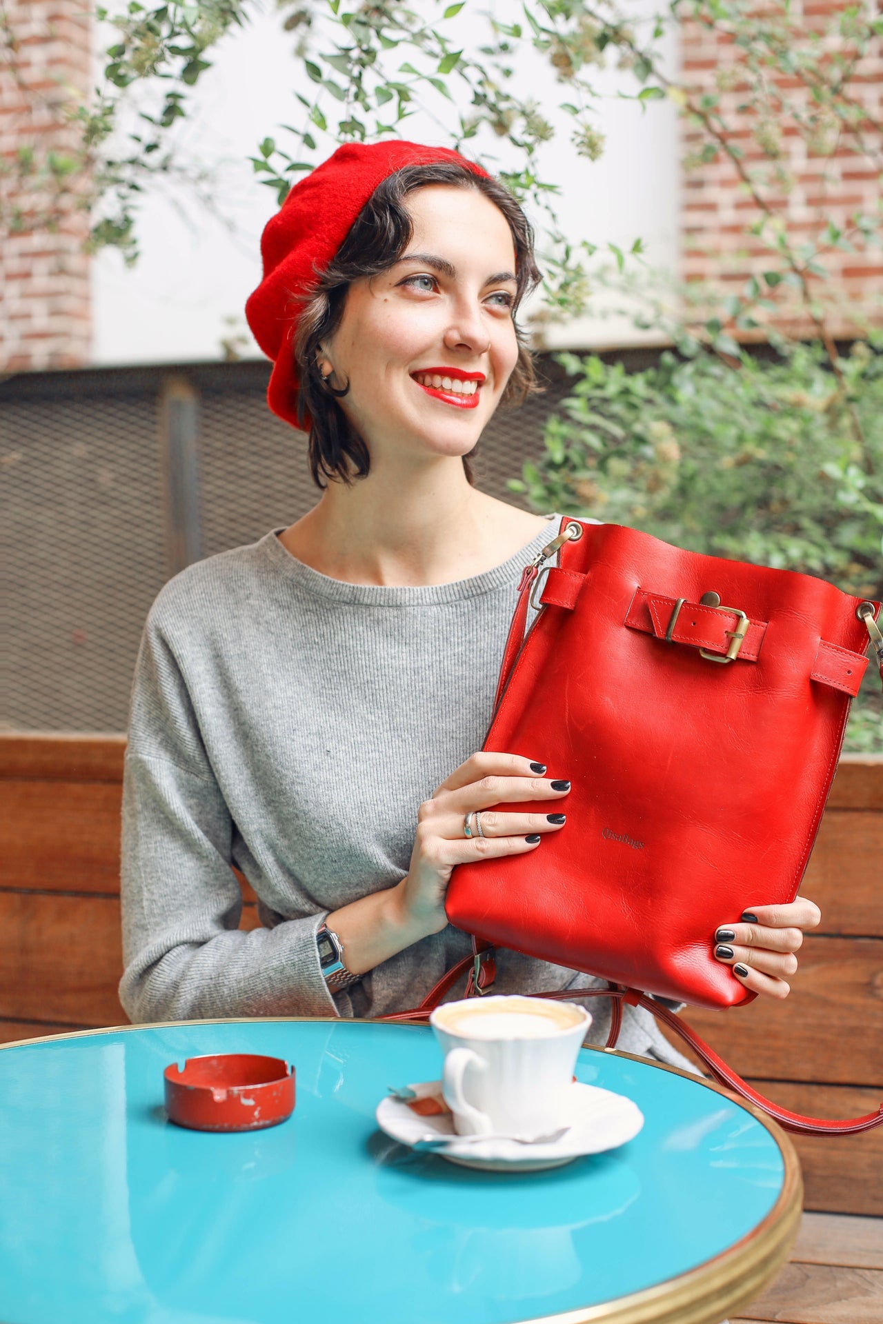 Red Leather Handbag