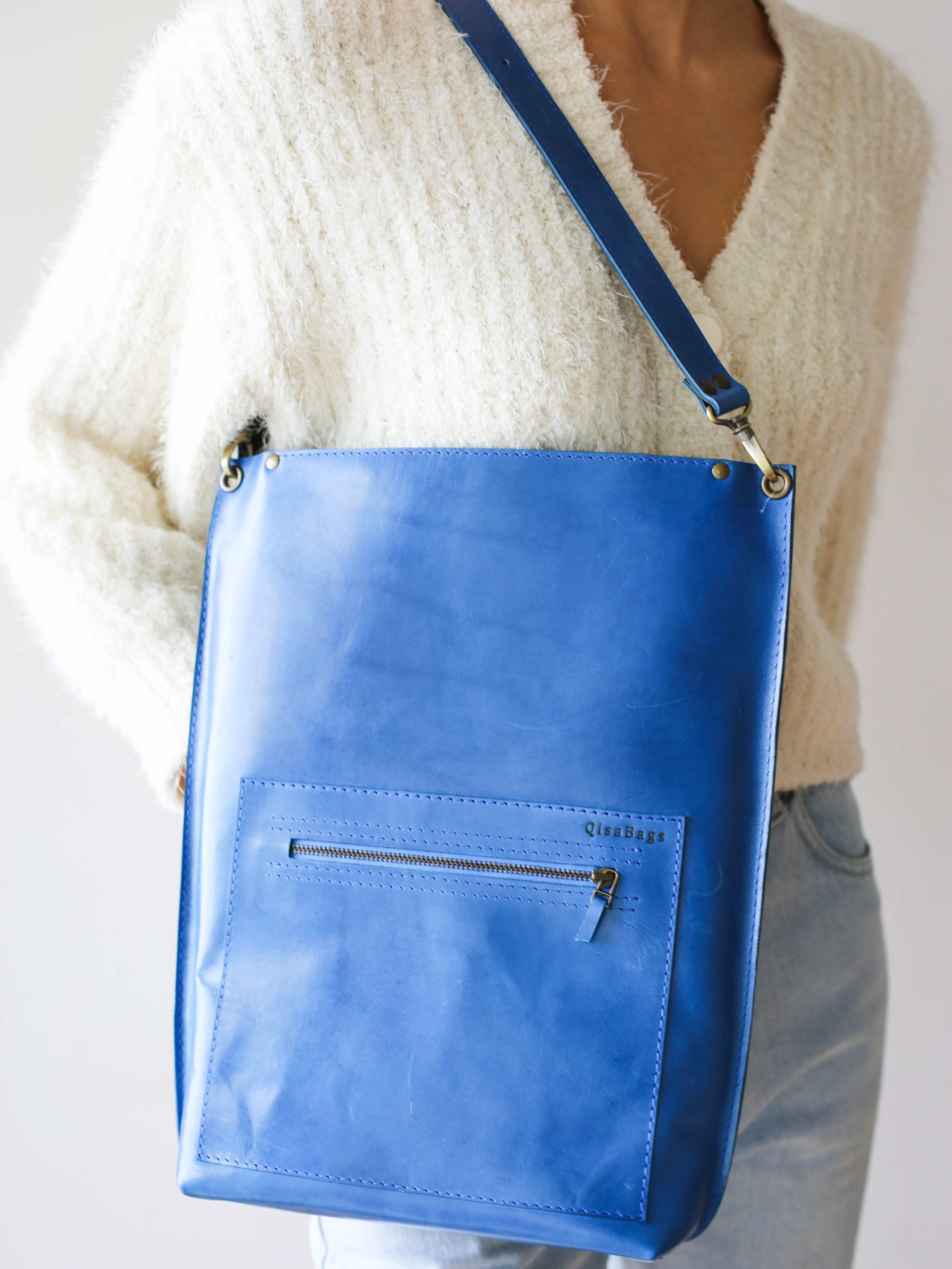 Black Leather Zipper Backpack