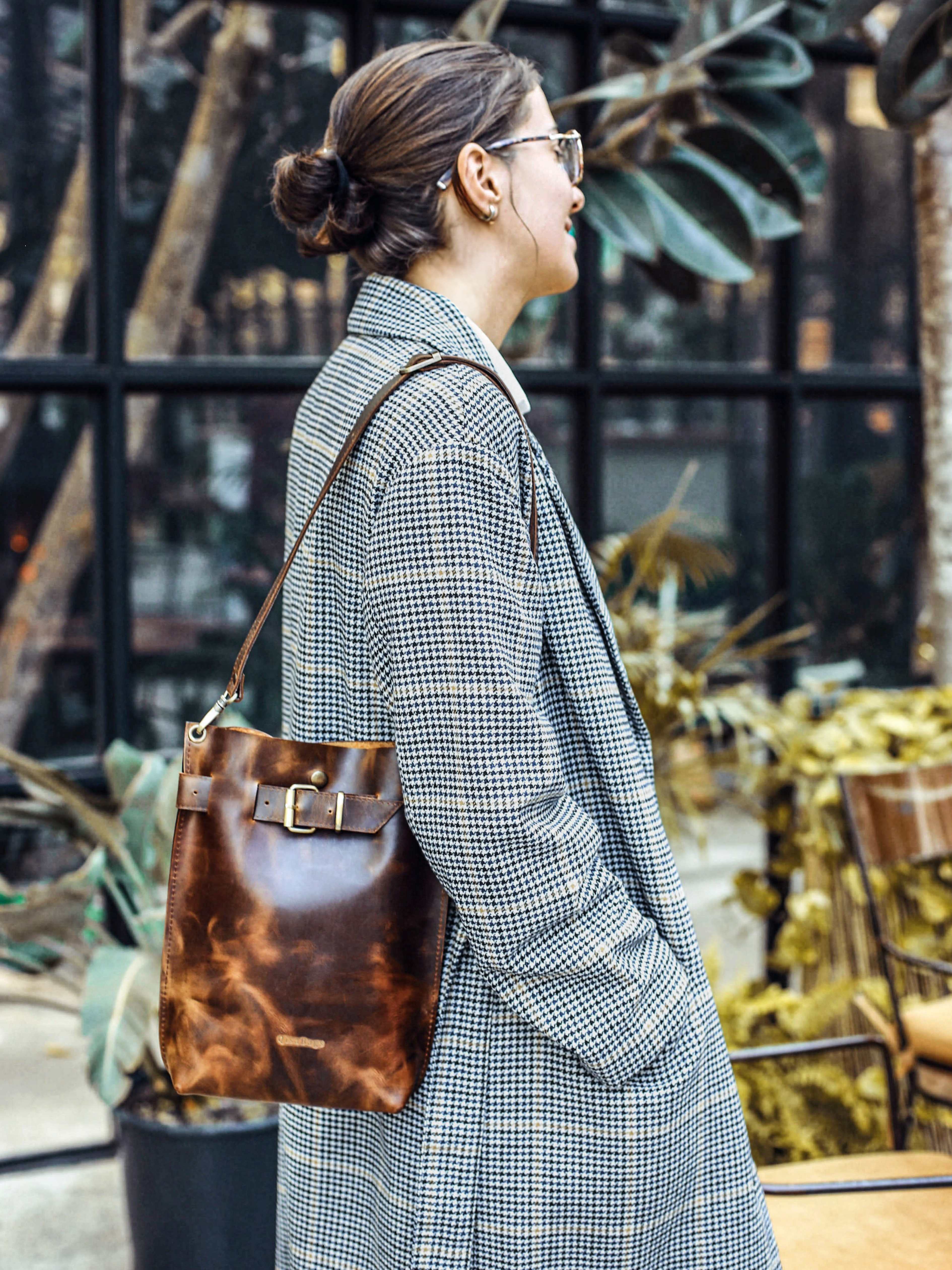 Dark Brown Standard Leather Bag
