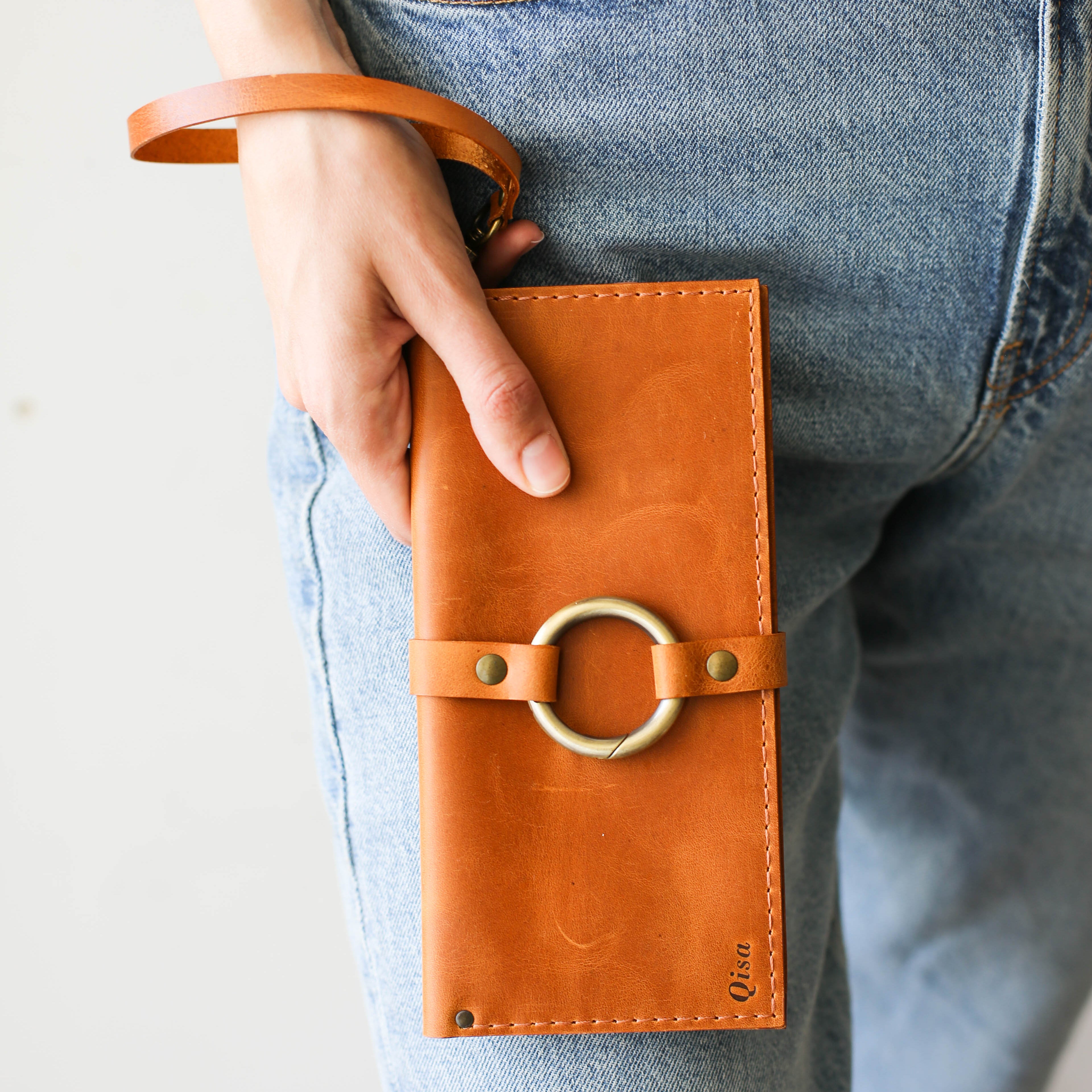 Long Leather Wallets - Phone Wallets with zipper