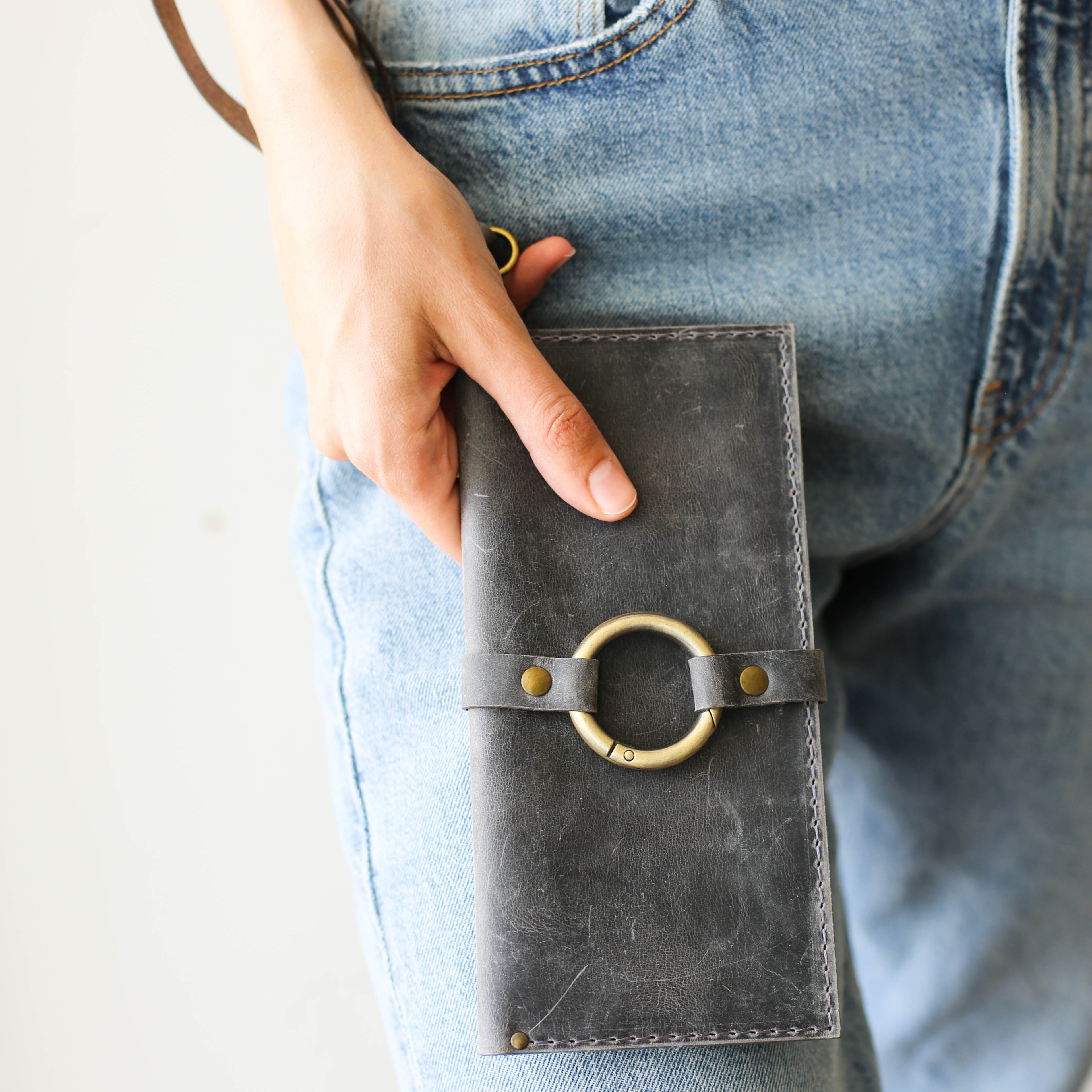 Long Leather Wallets - Phone Wallets with zipper