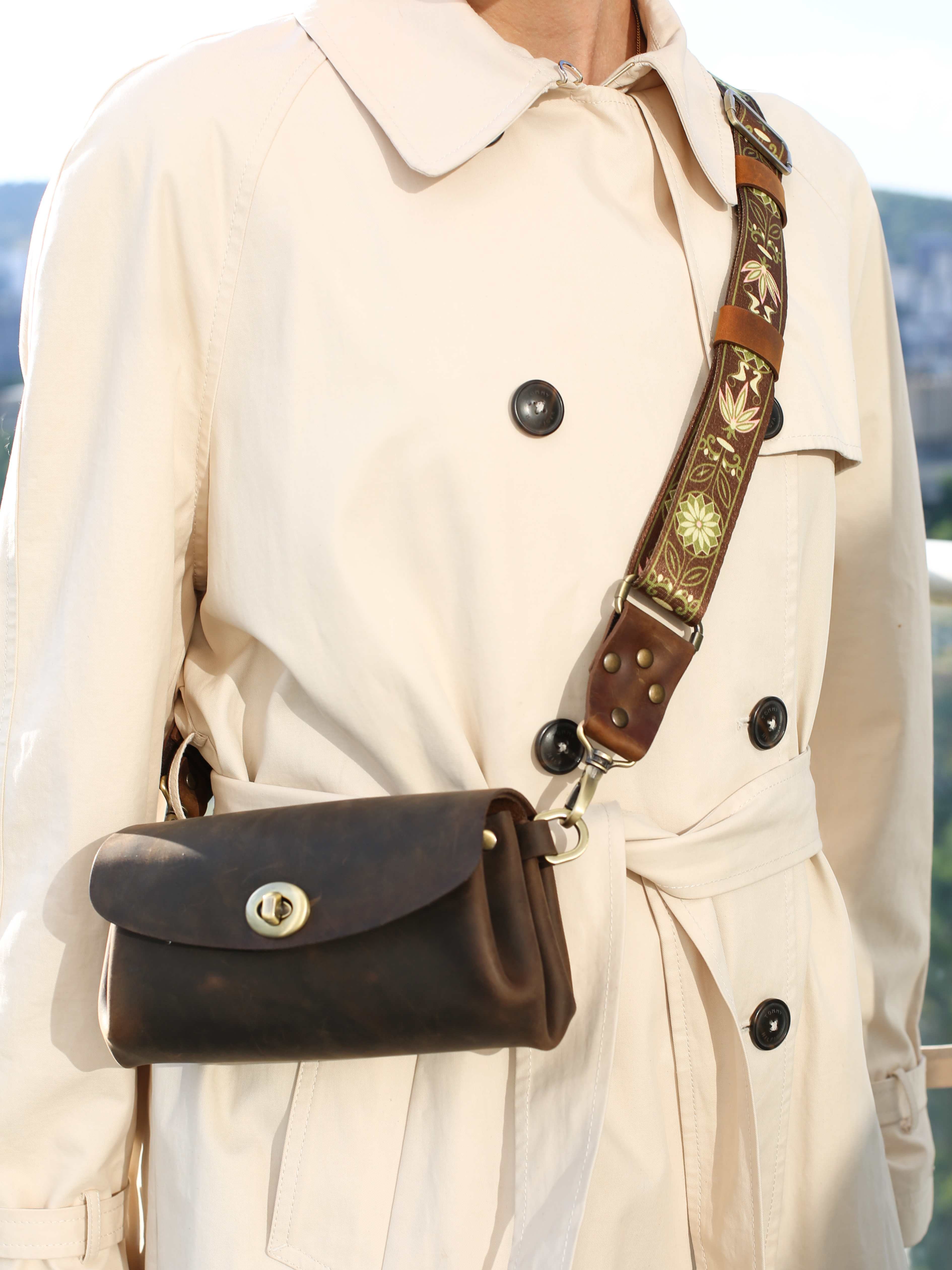 Crossbody Webbing Straps with Leather