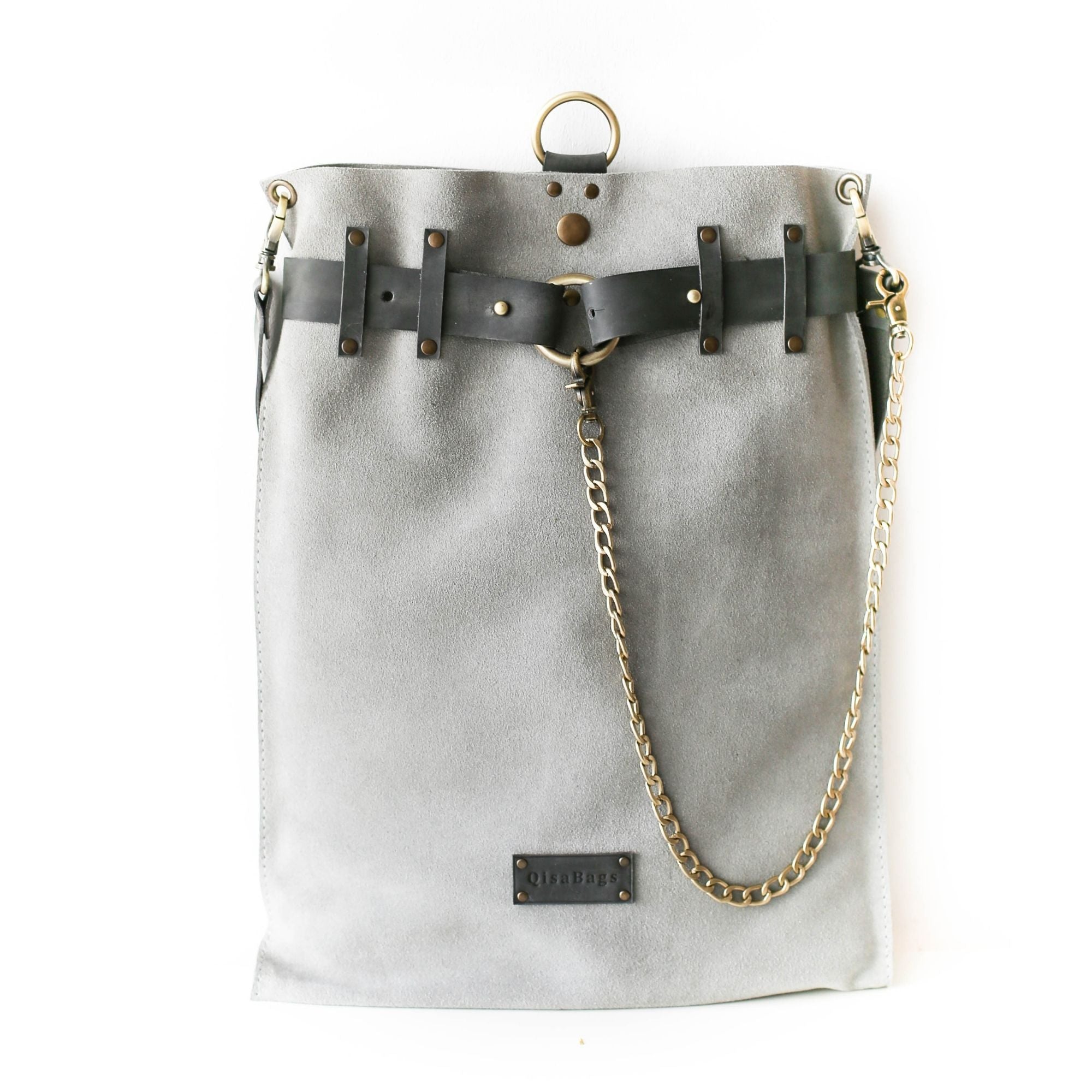 Suede Leather Backpack Purse - "Ring Belt" Edition