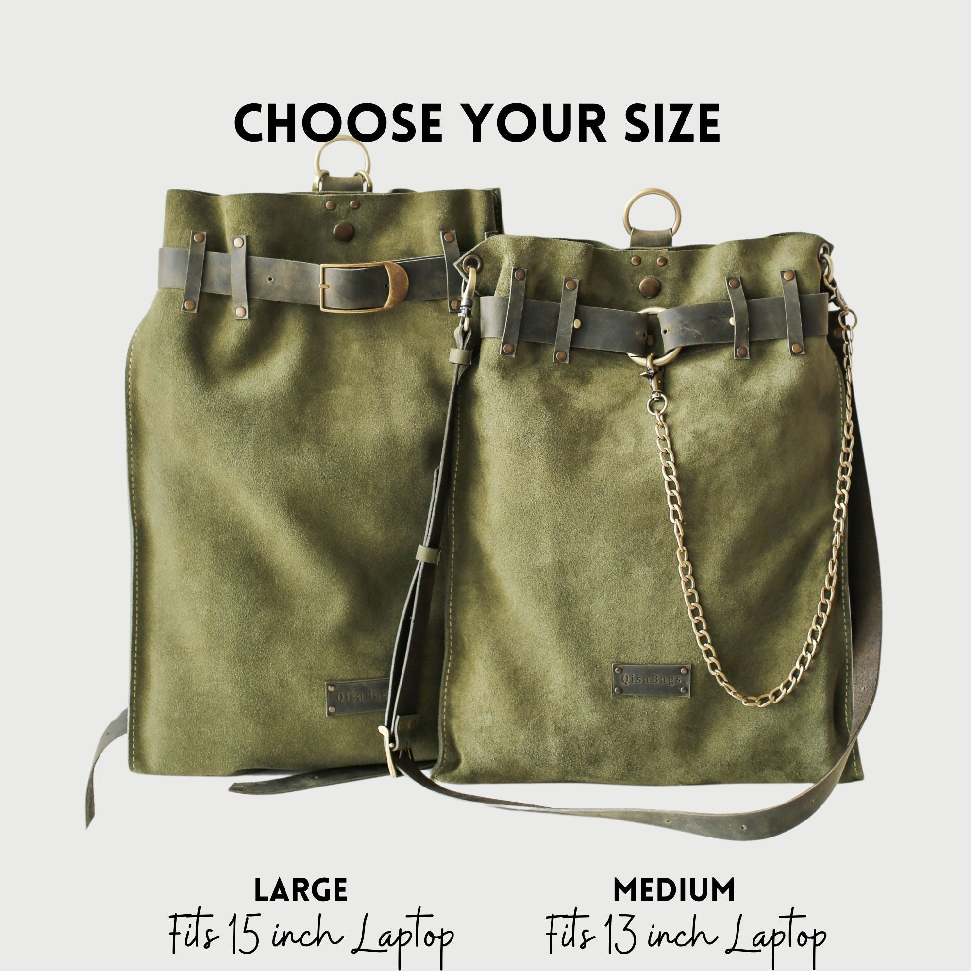 Suede Leather Backpack Purse - "Ring Belt" Edition