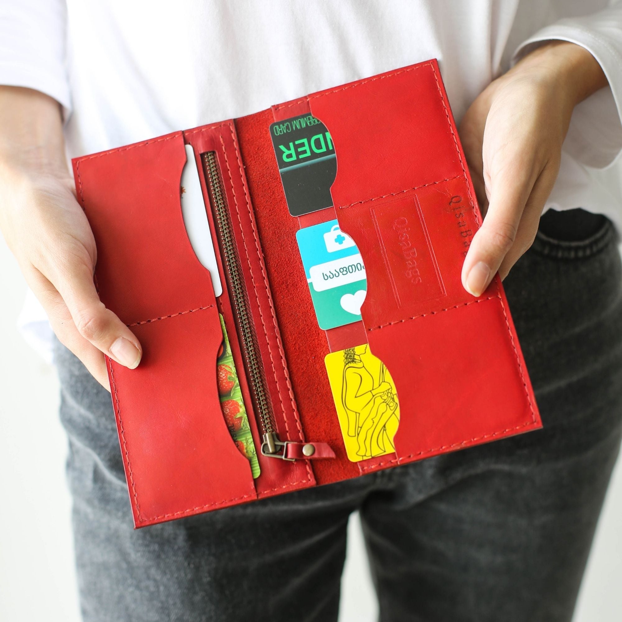 Long Leather Wallets - Phone Wallets with zipper