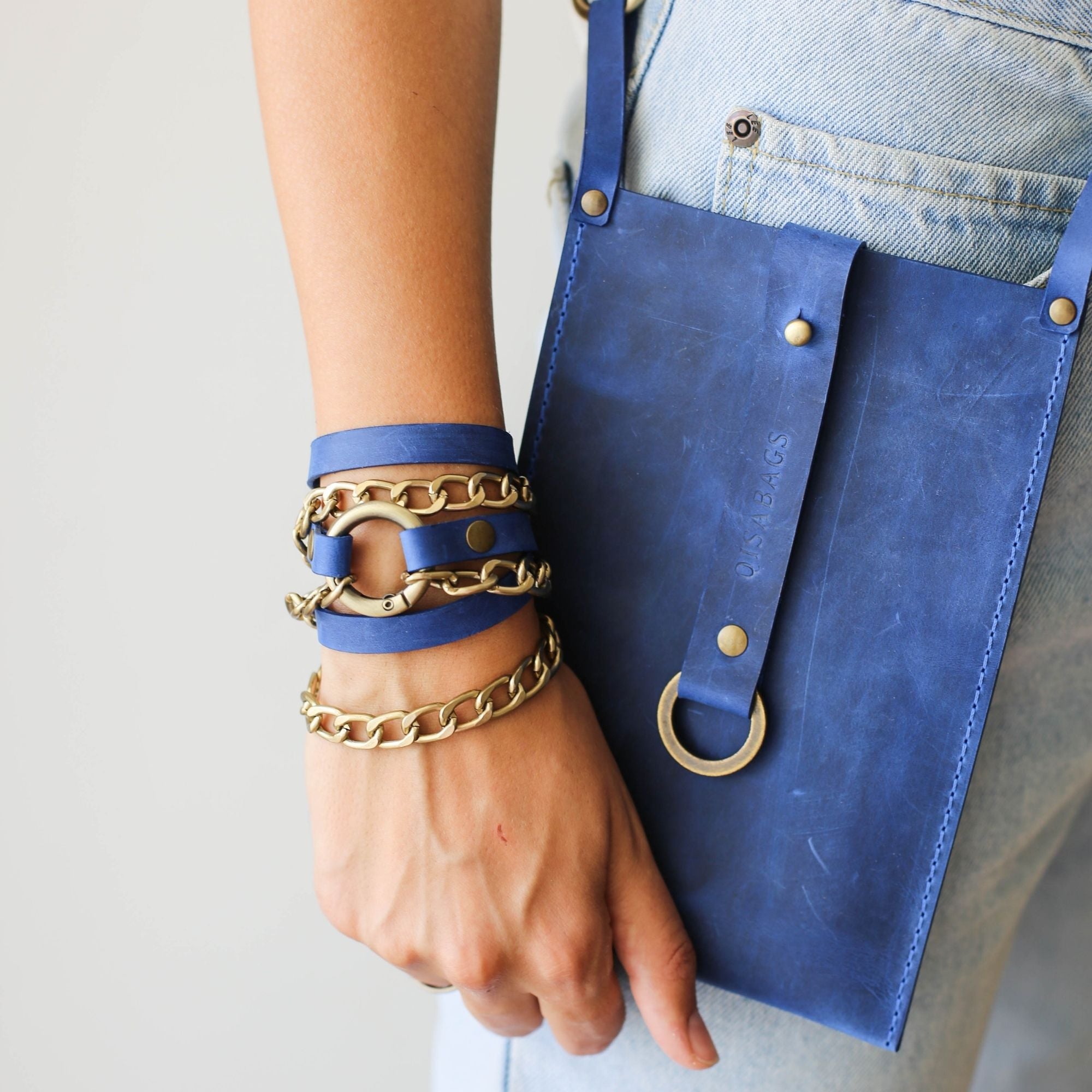 Ring Leather Bracelets with Chain - All Colors