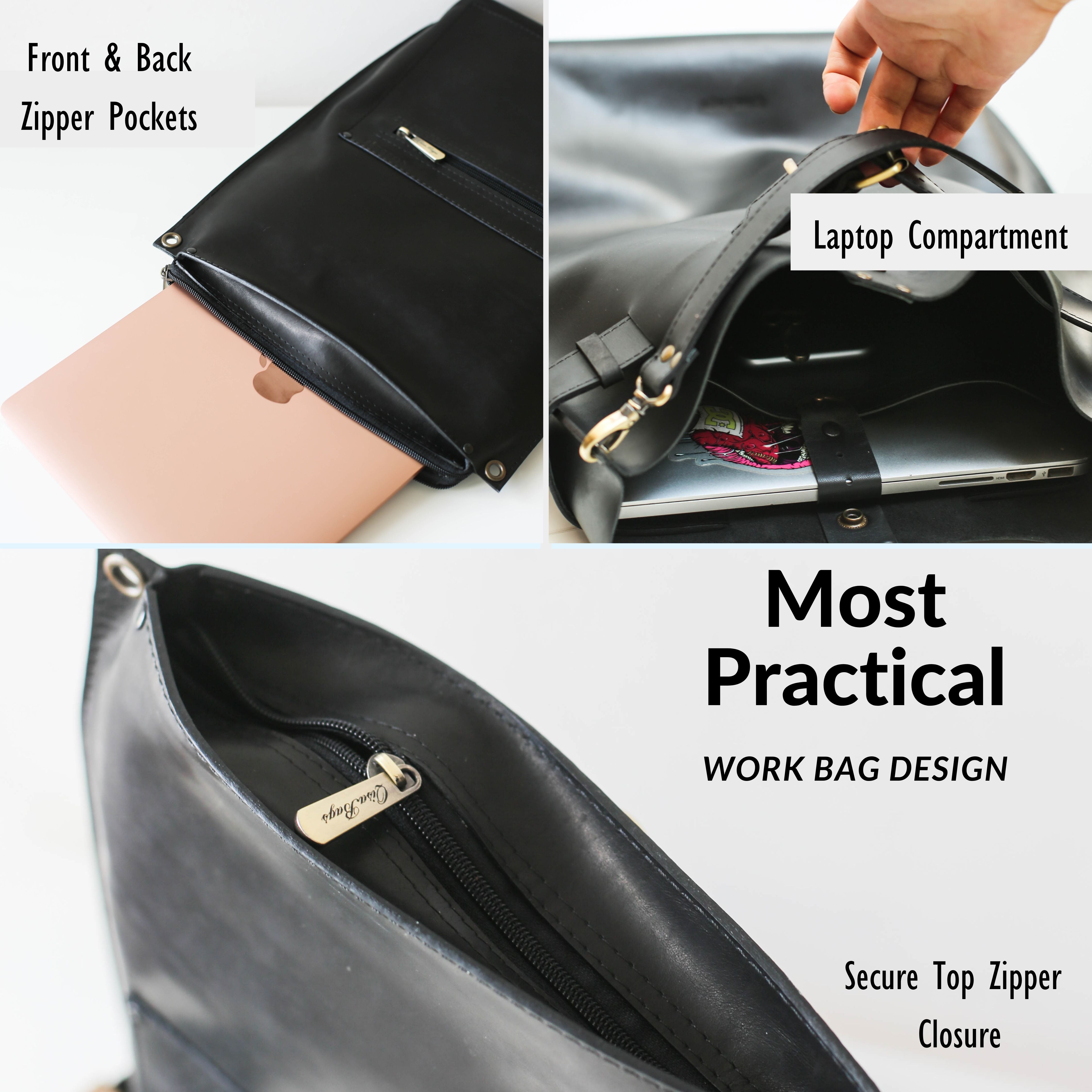 Black Leather Laptop Bag