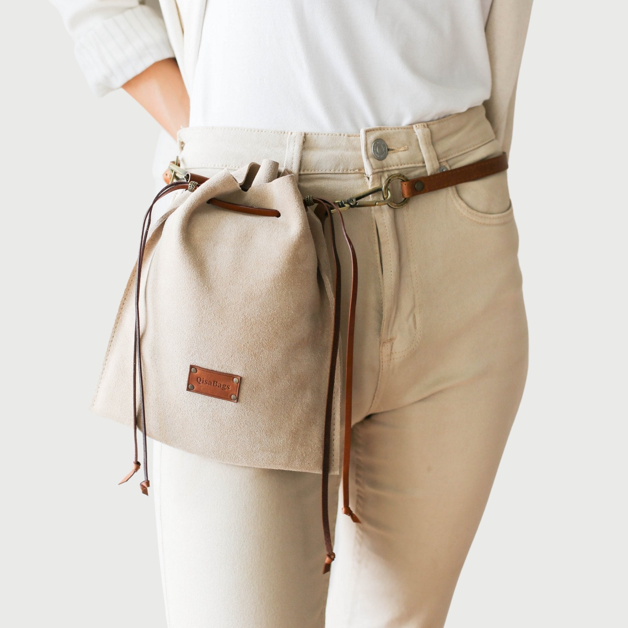 Suede Crossbody Pouch Bag