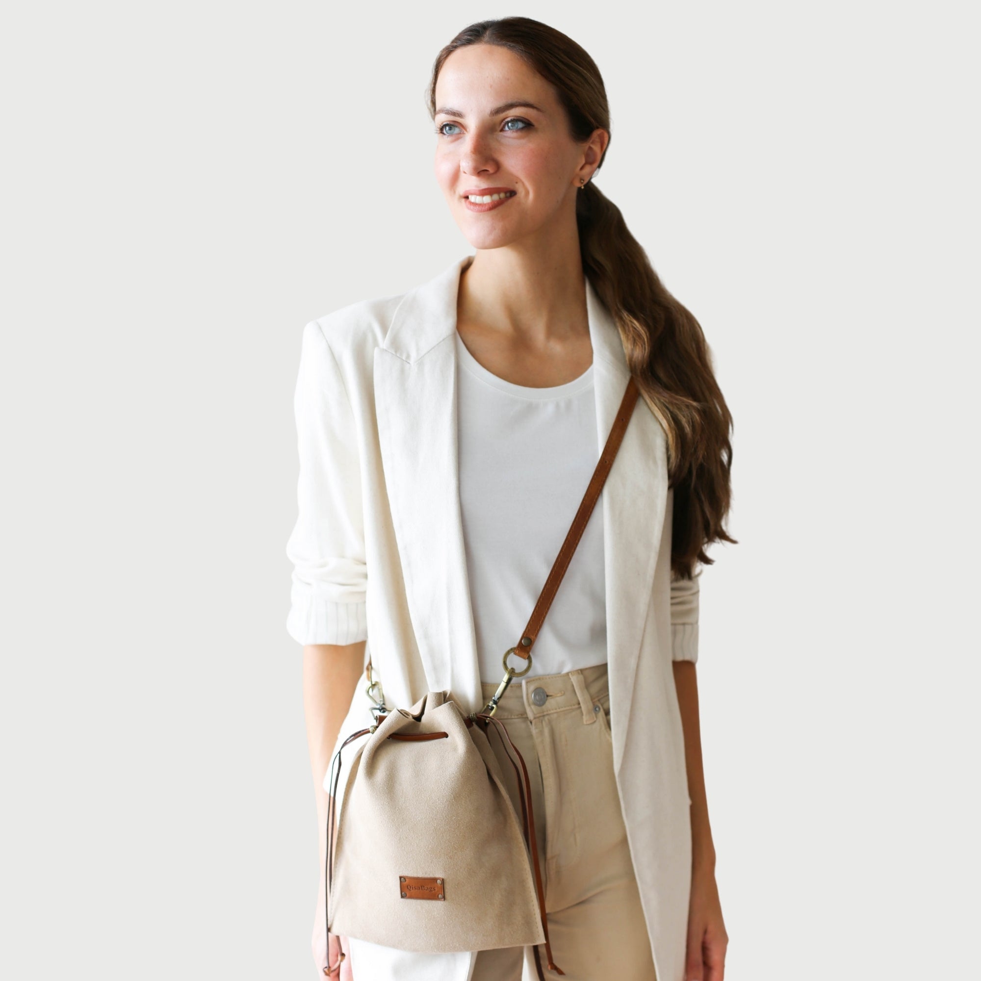 Suede Crossbody Pouch Bag