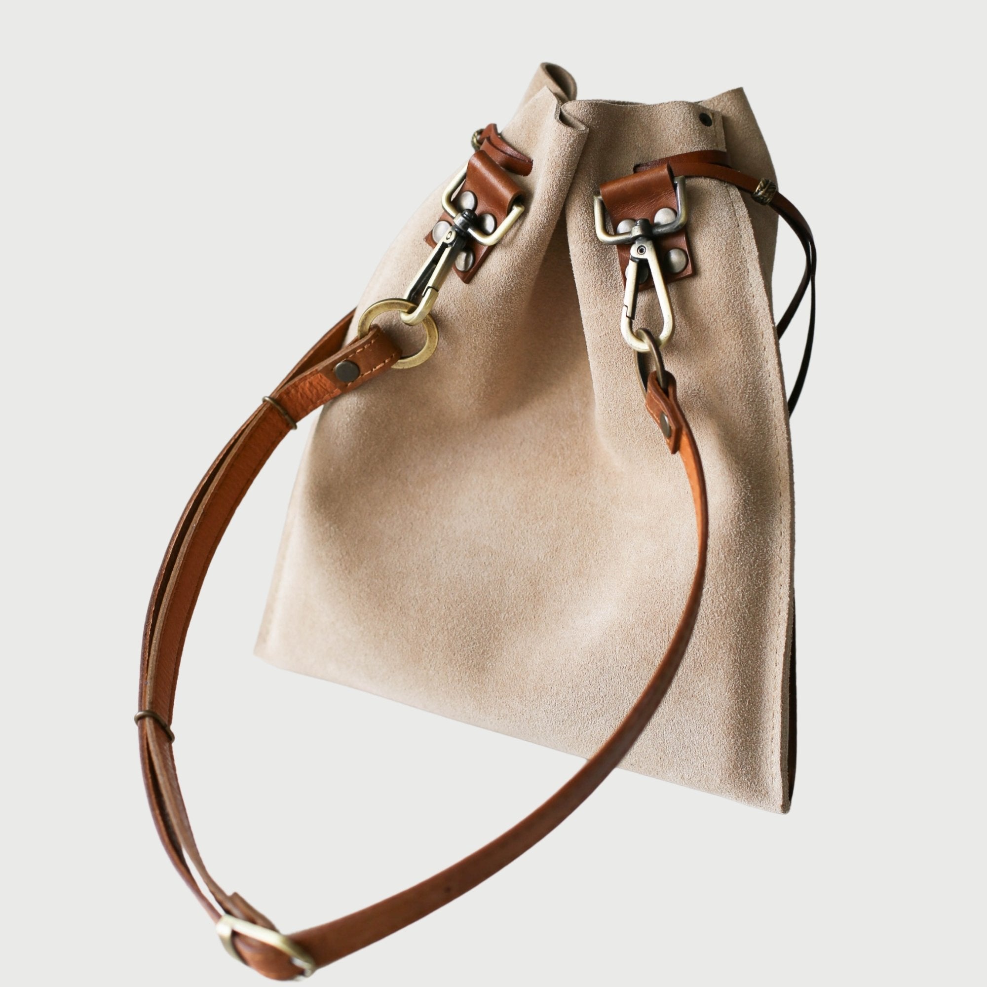 Suede Crossbody Pouch Bag