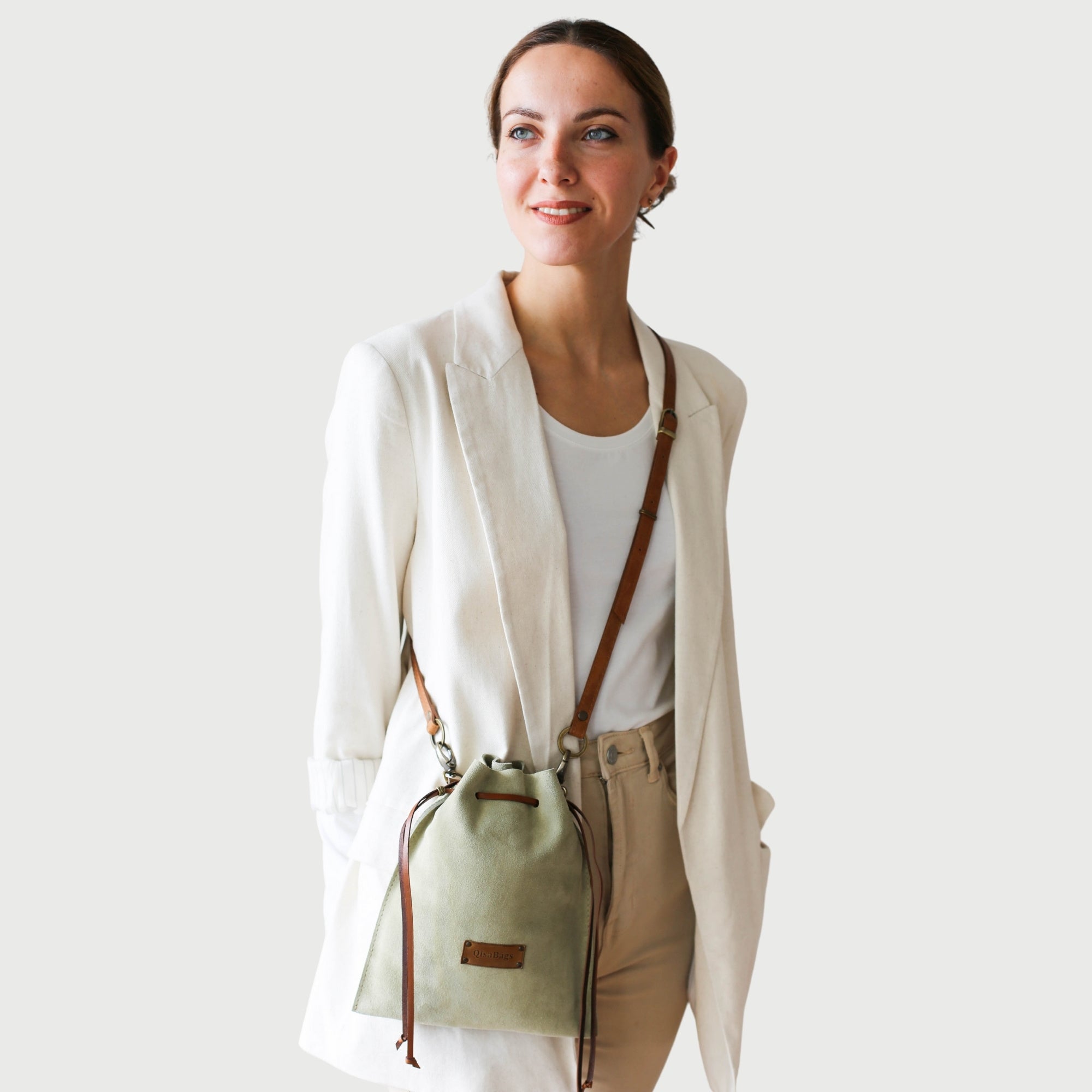 Suede Crossbody Pouch Bag