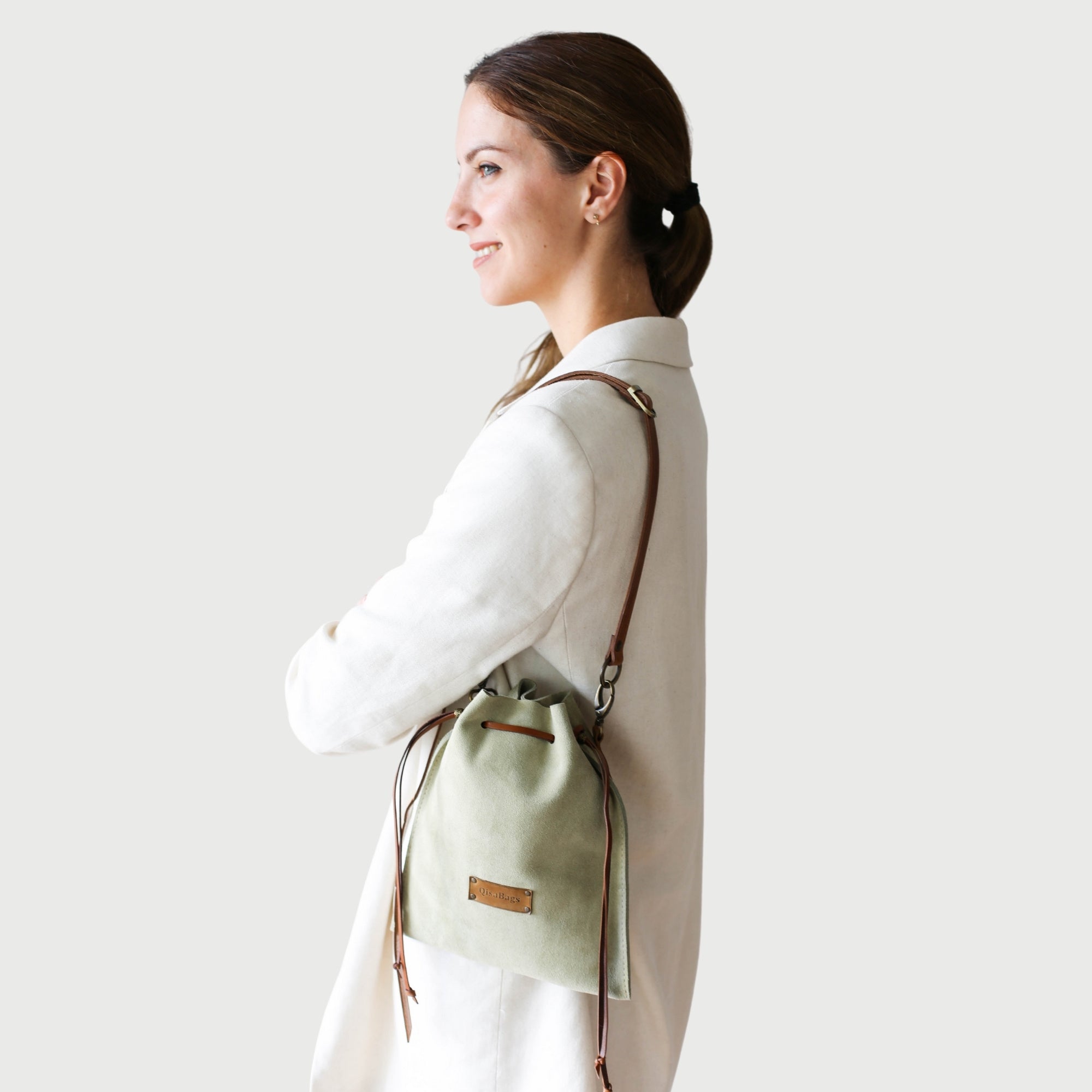 Suede Crossbody Pouch Bag