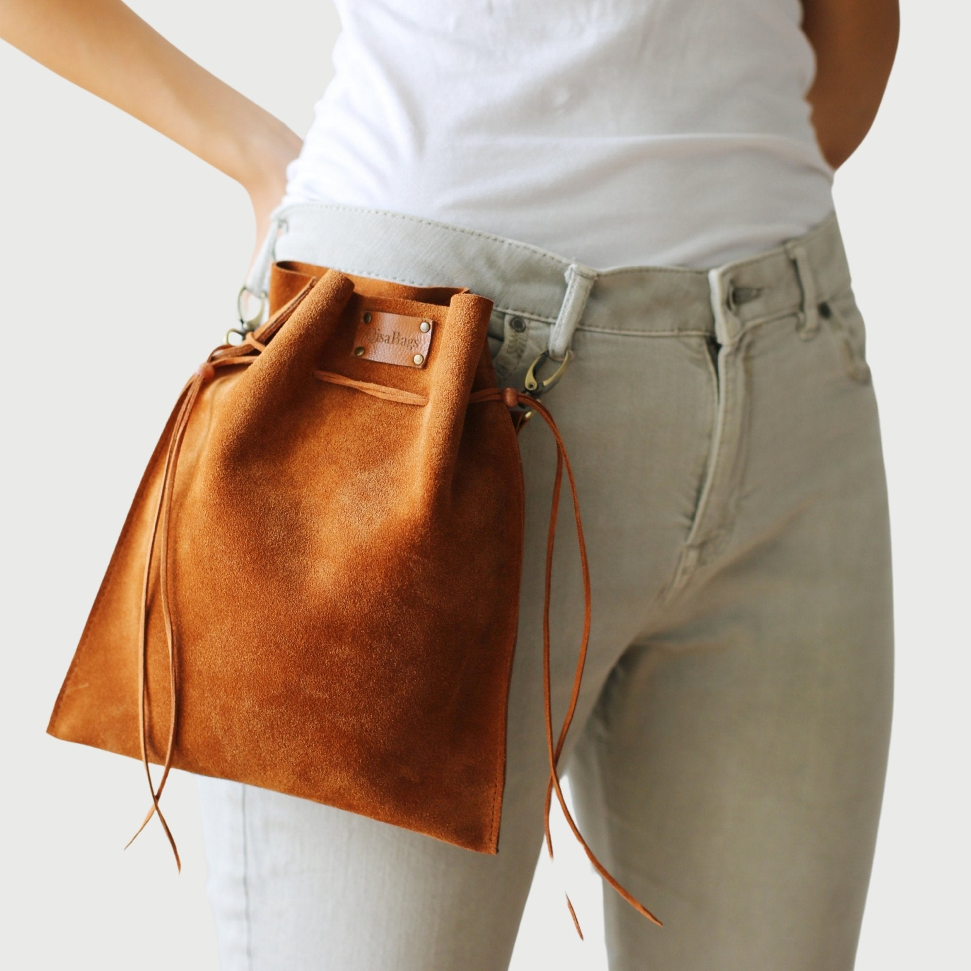Suede Crossbody Pouch Bag