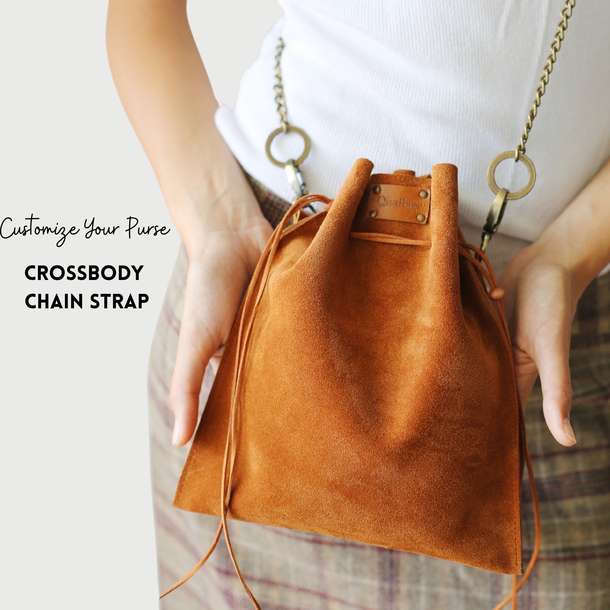 Suede Crossbody Pouch Bag