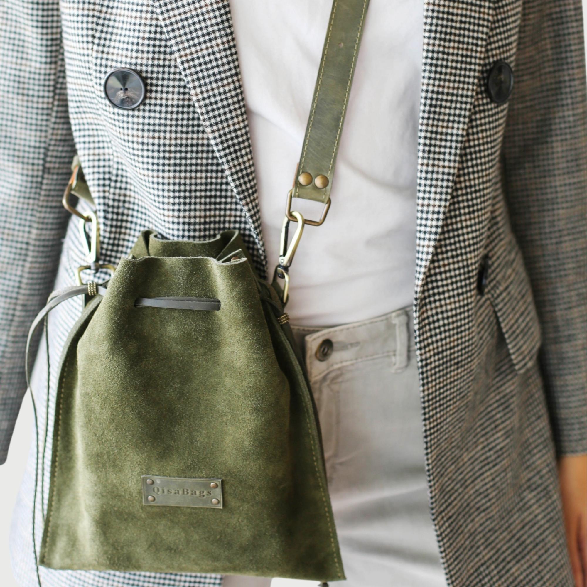 Suede Crossbody Pouch Bag