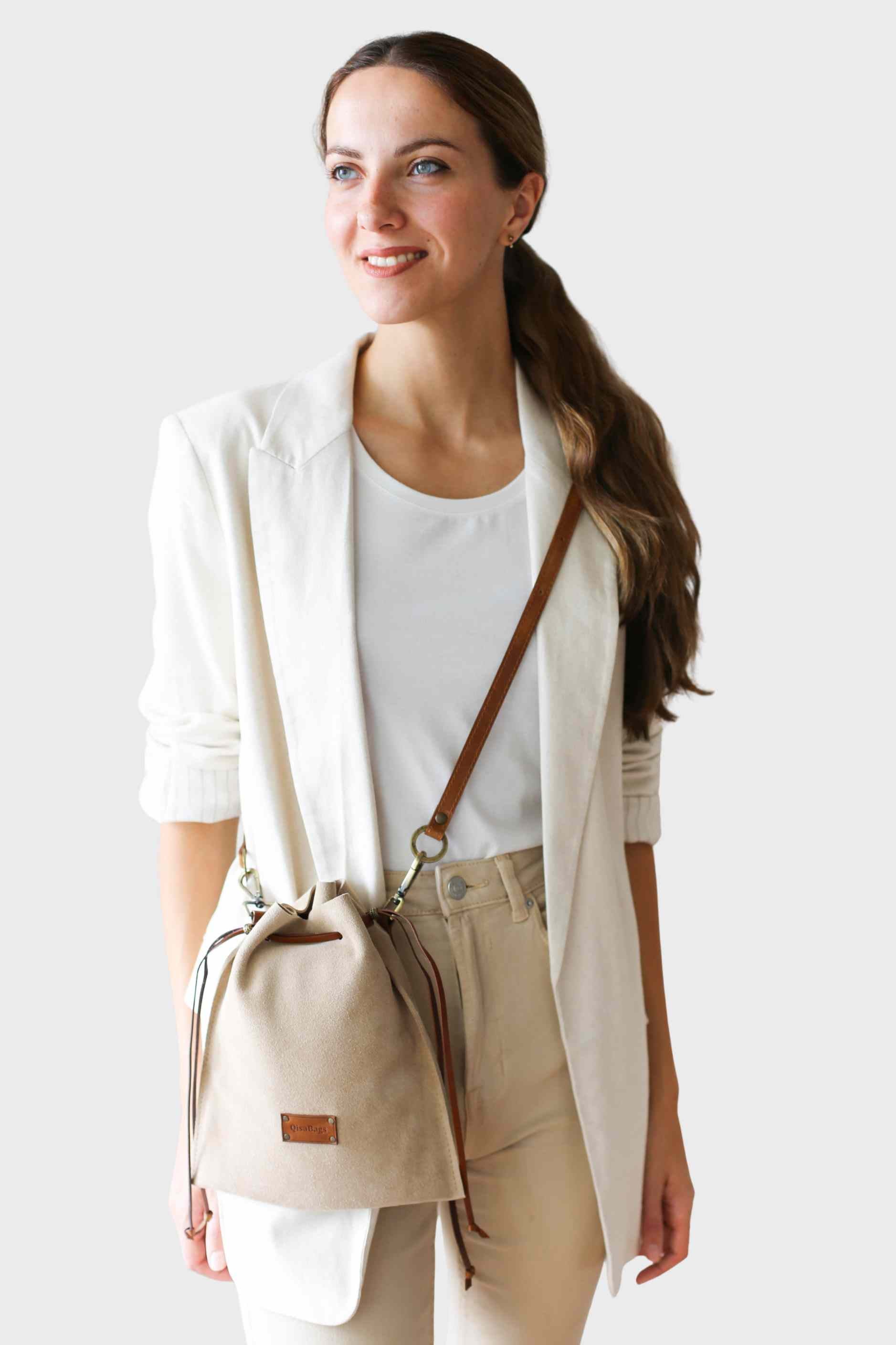 Suede Crossbody Pouch Bag