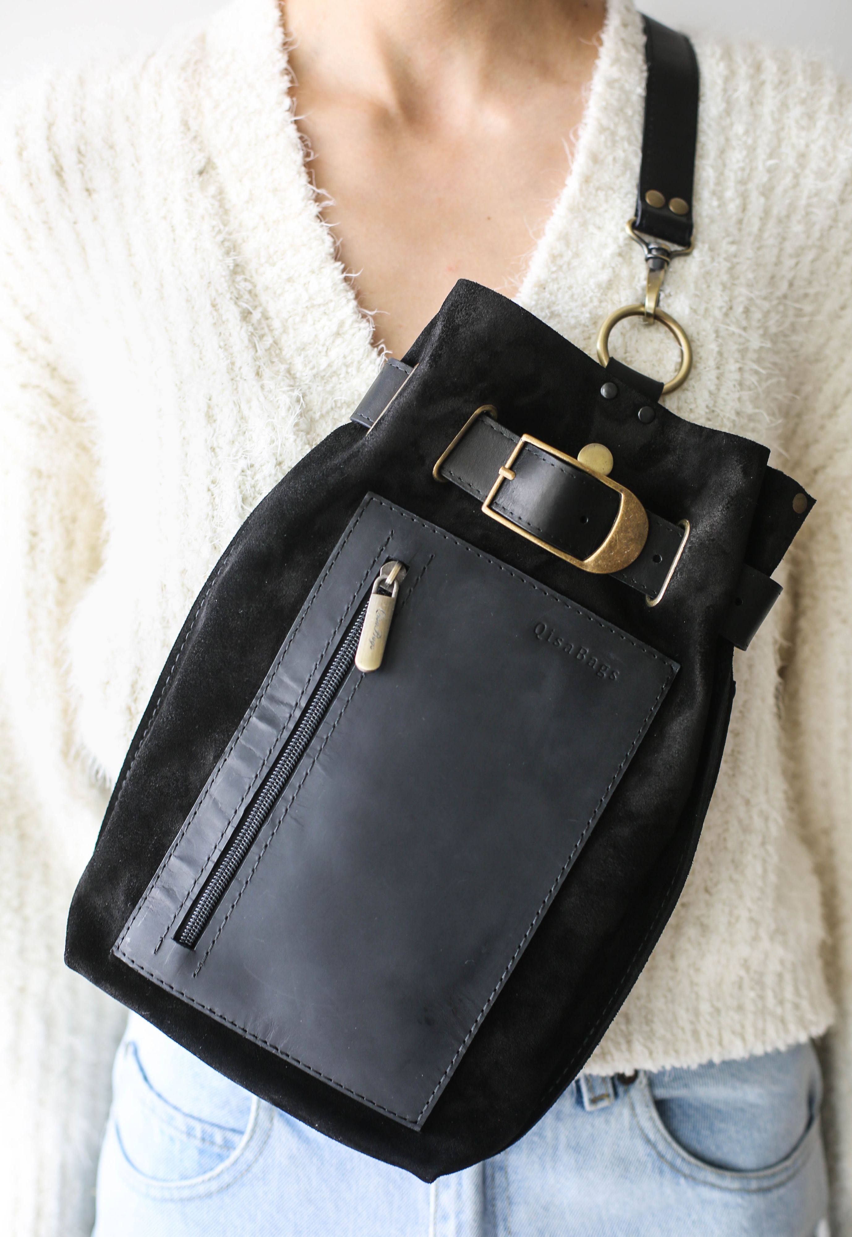 Suede Cross Body Bag