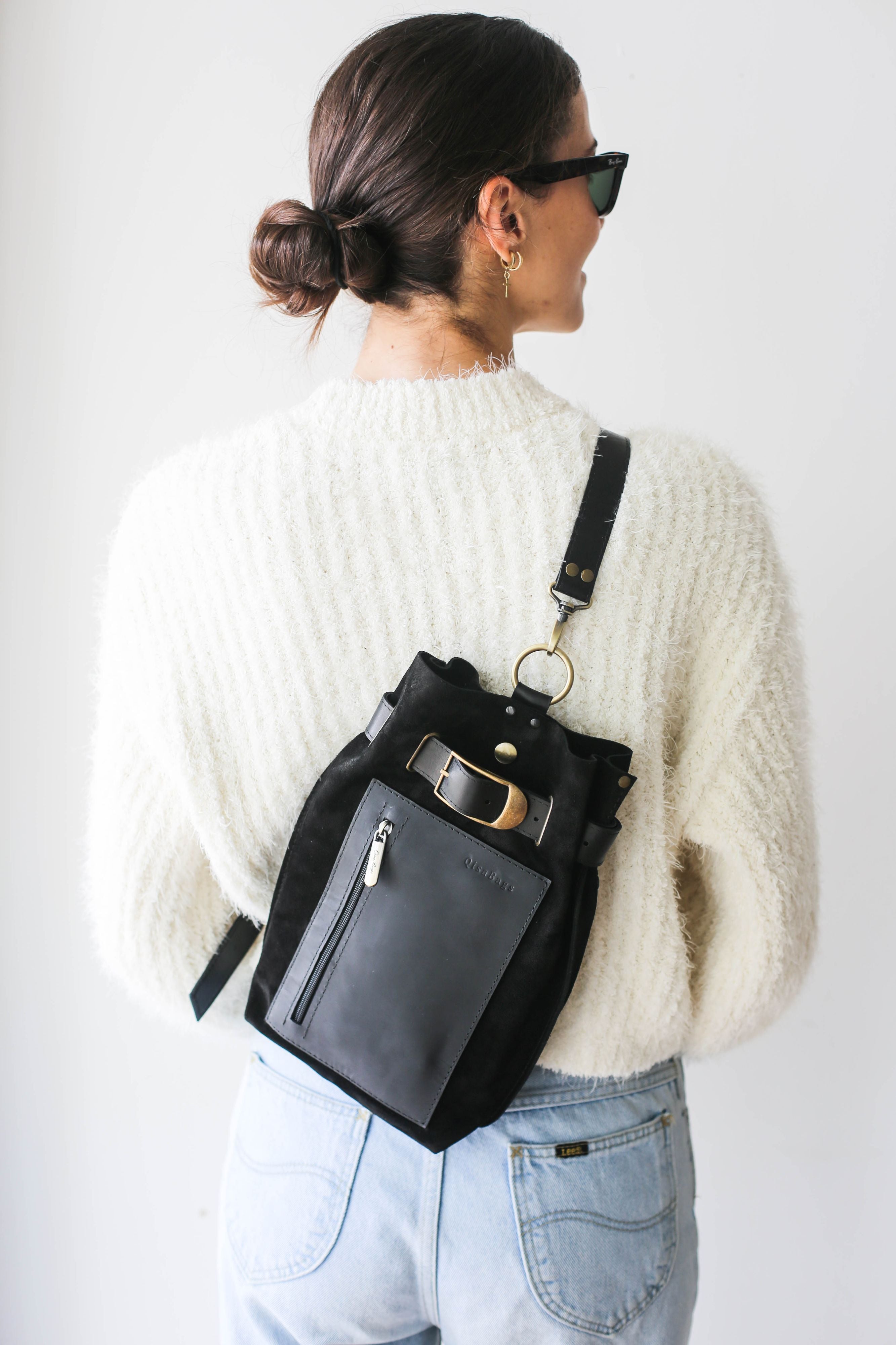 Leather Sling Backpack