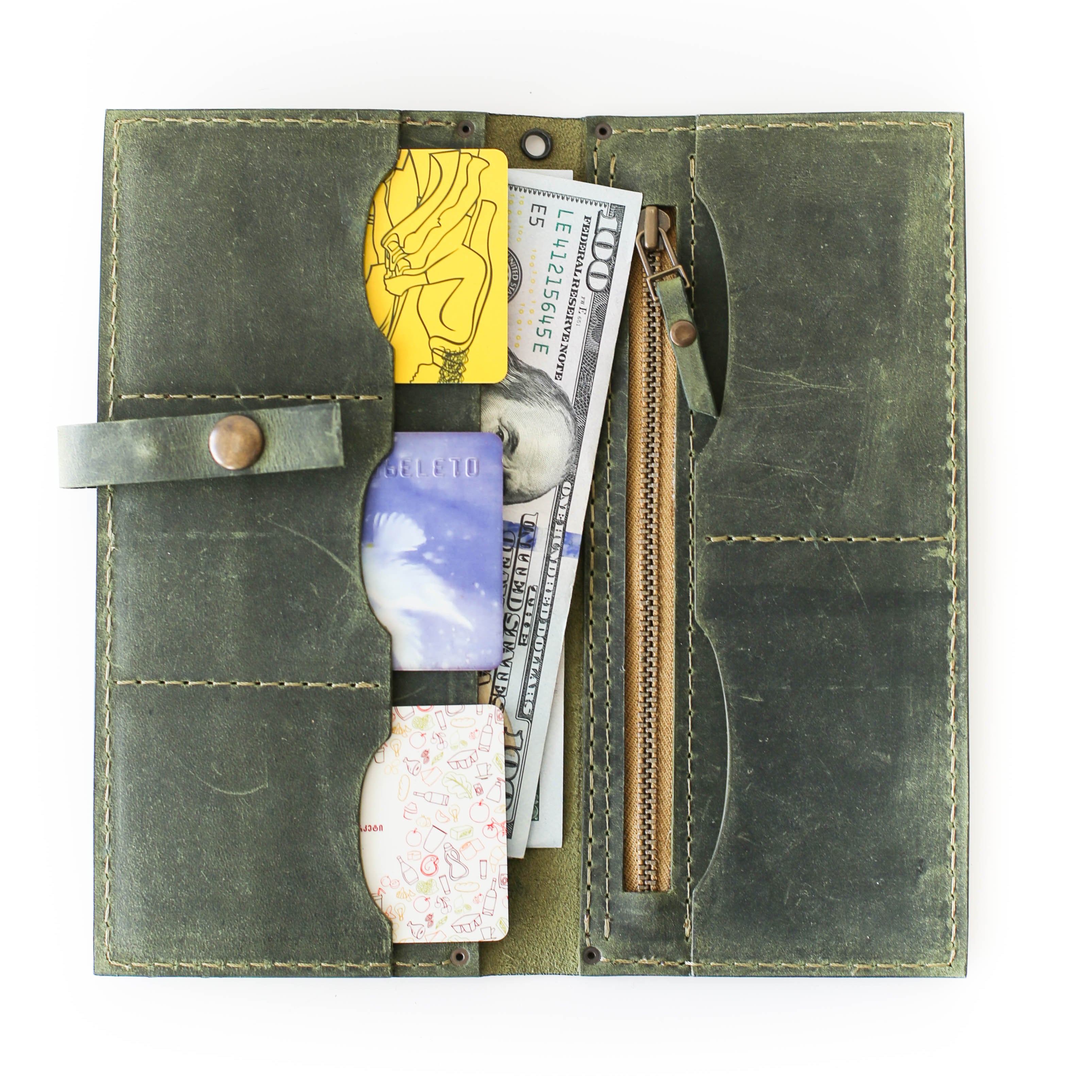 Long Leather Wallets - Phone Wallets with zipper