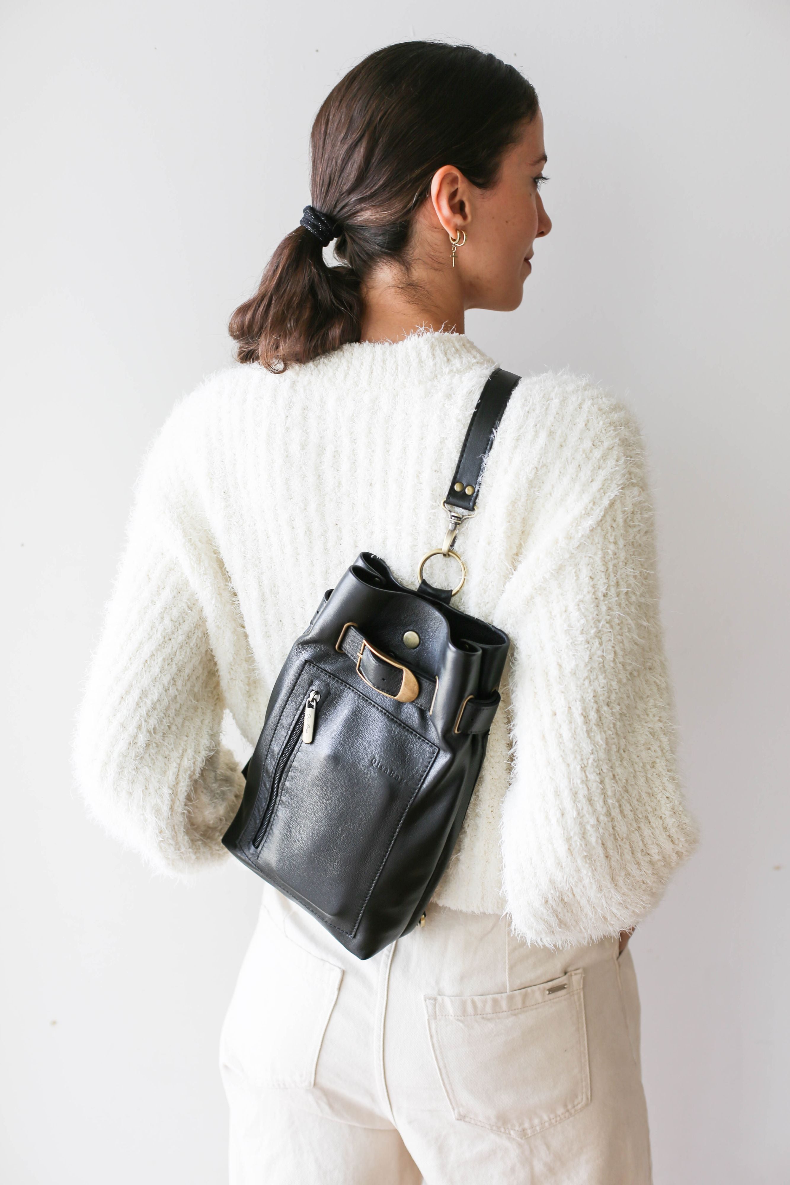 Leather Sling Backpack