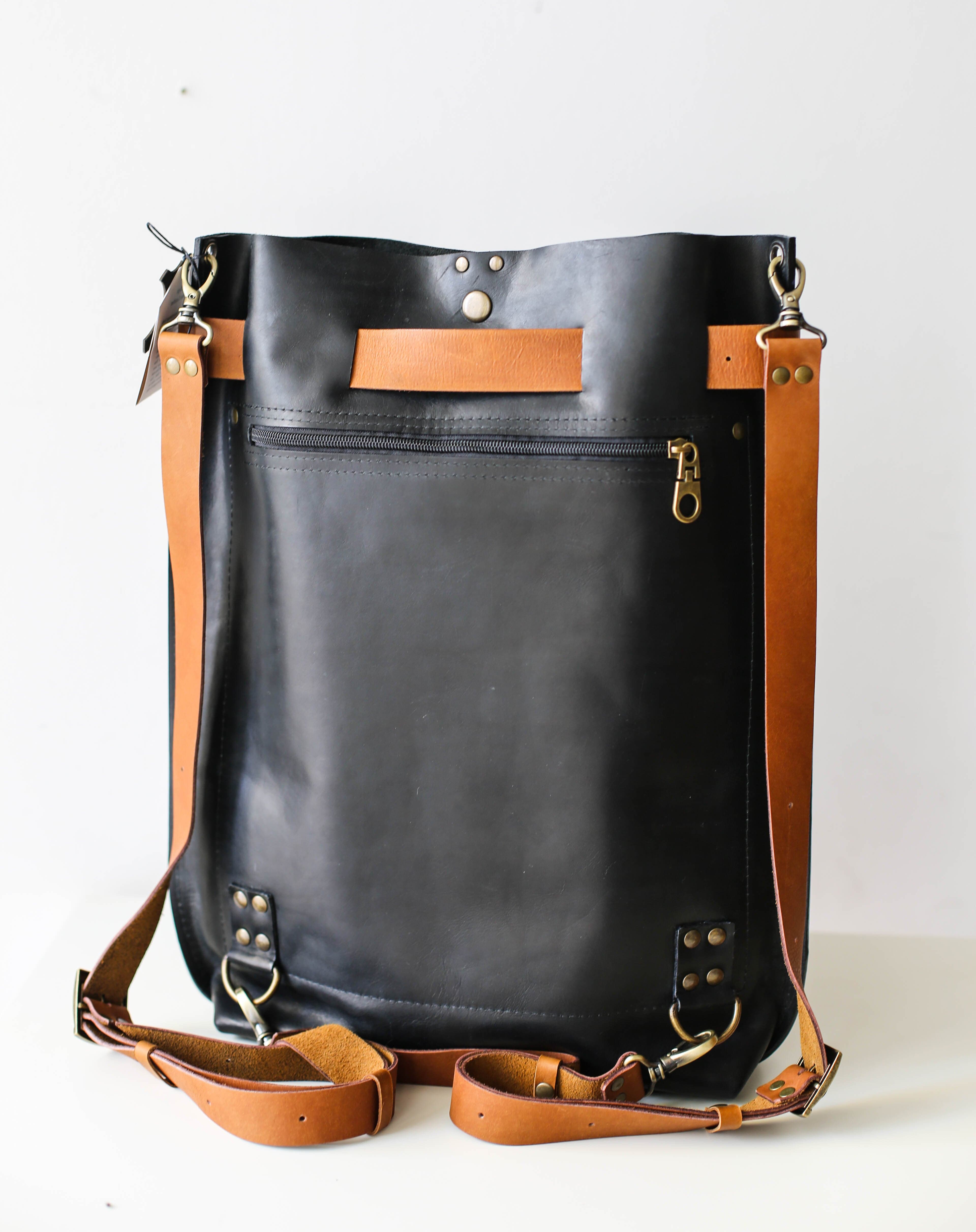 Large Leather Backpack - Dual Colors