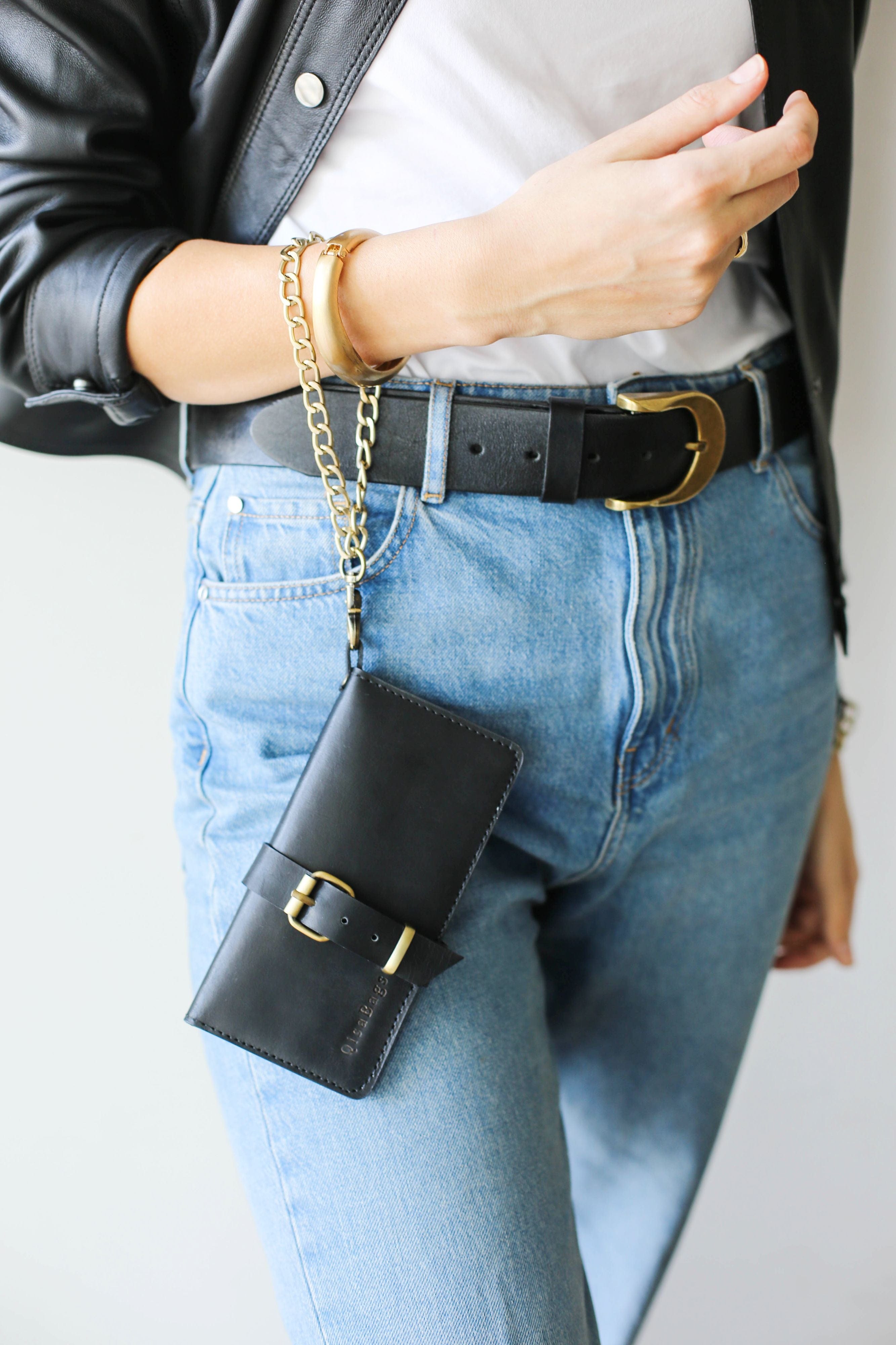 Womens Black Leather Wallet