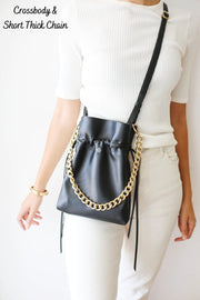 black leather crossbody purse