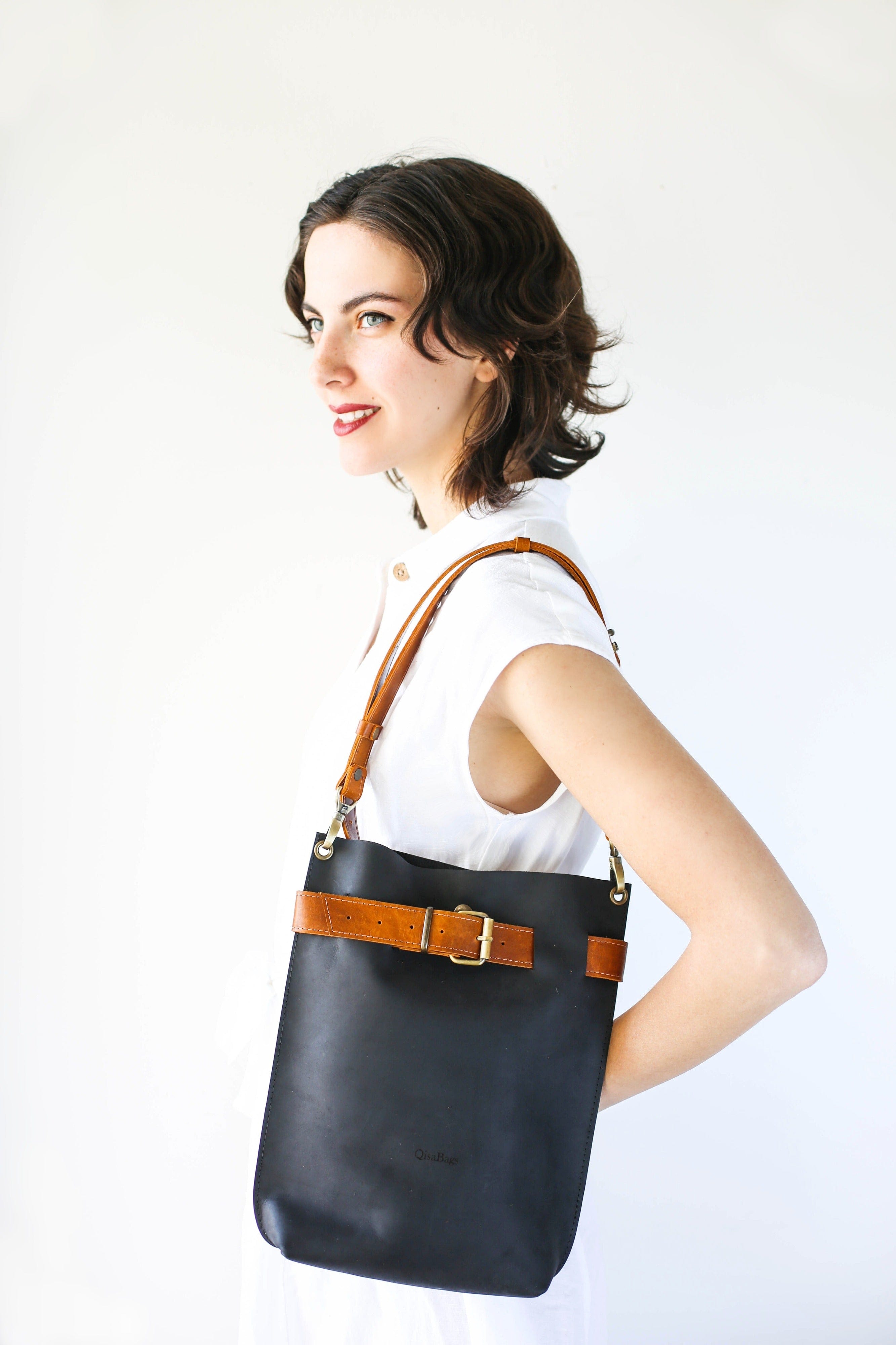 Work leather bag