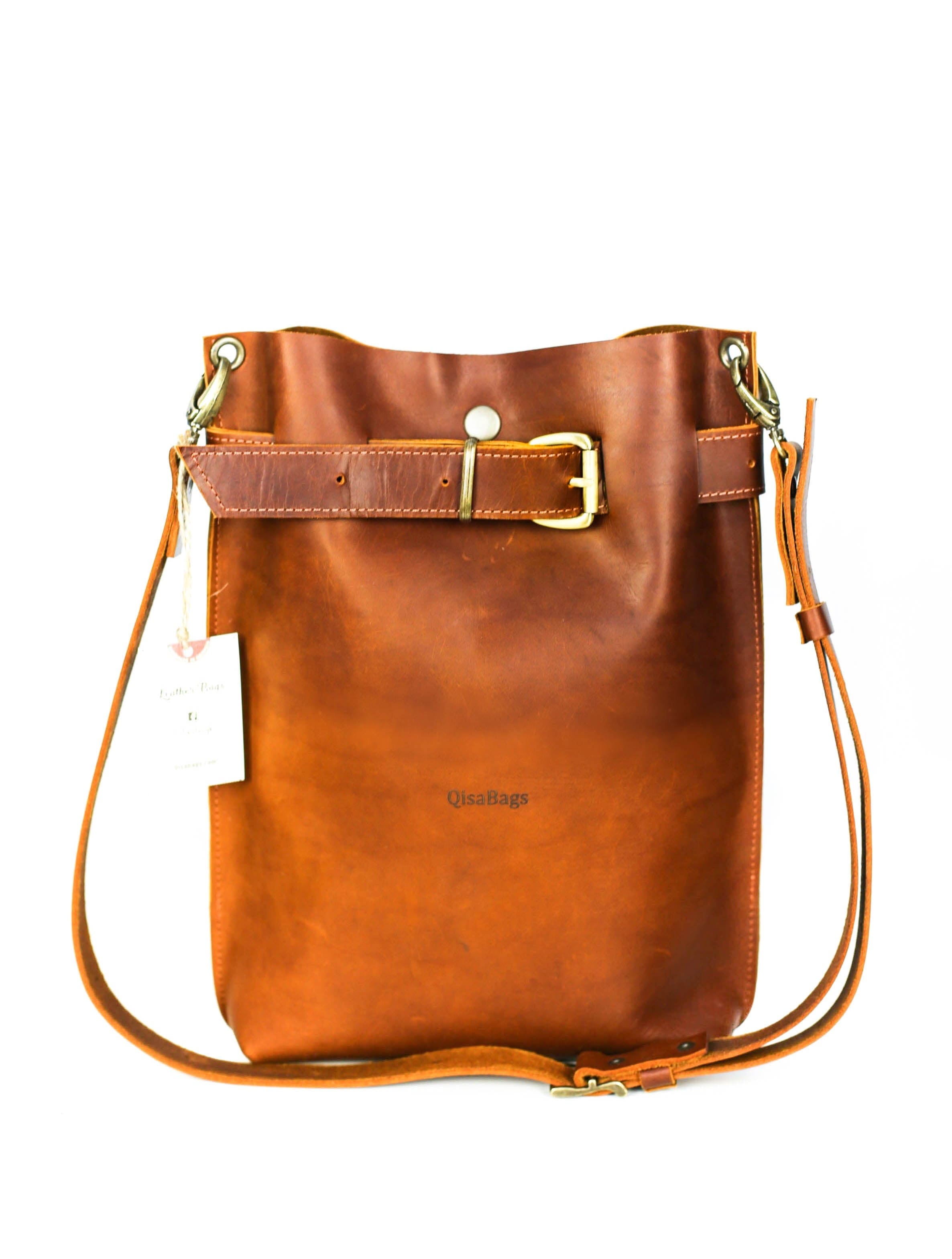 Brown leather bag