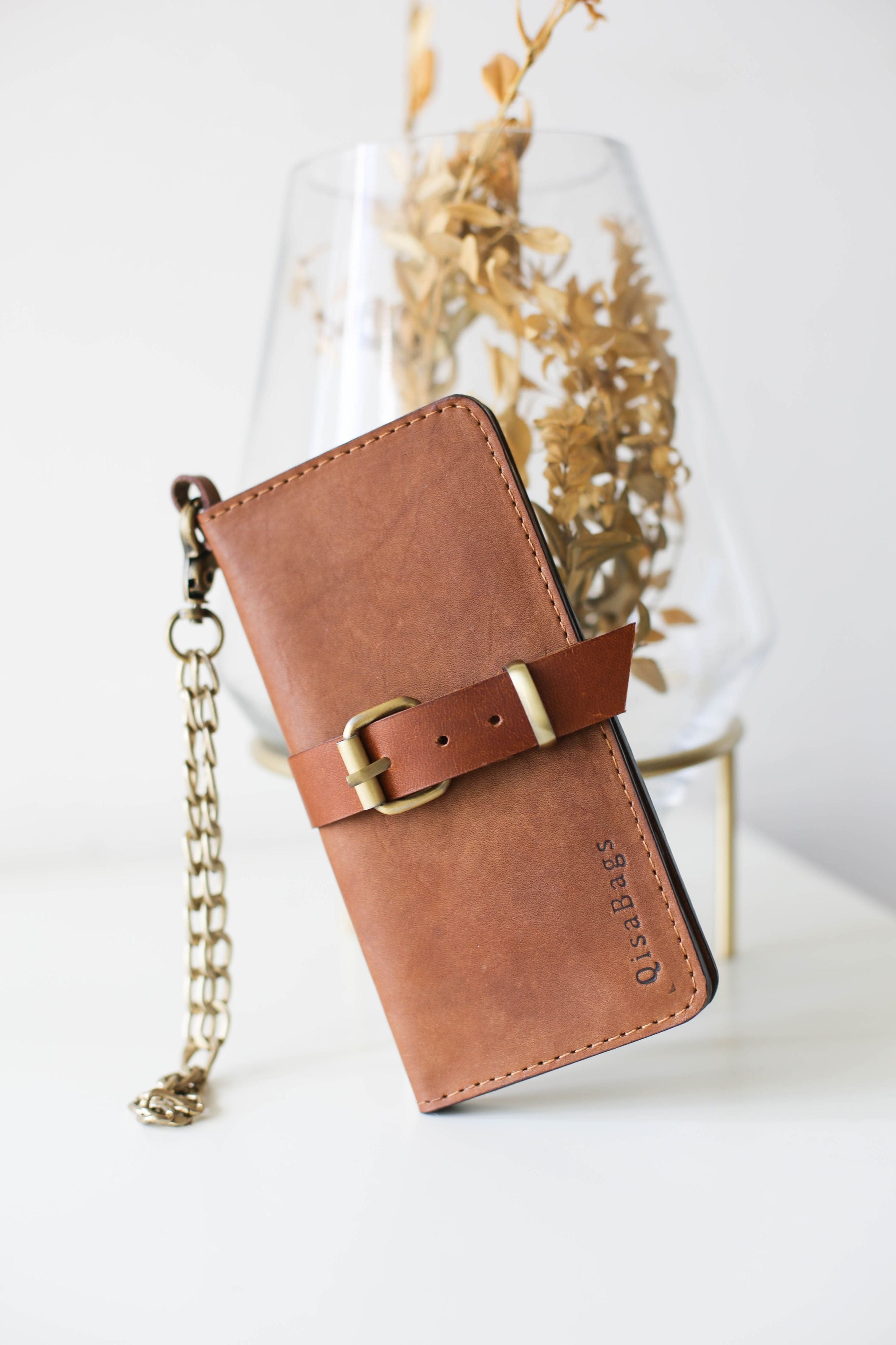 brown leather wallet womens