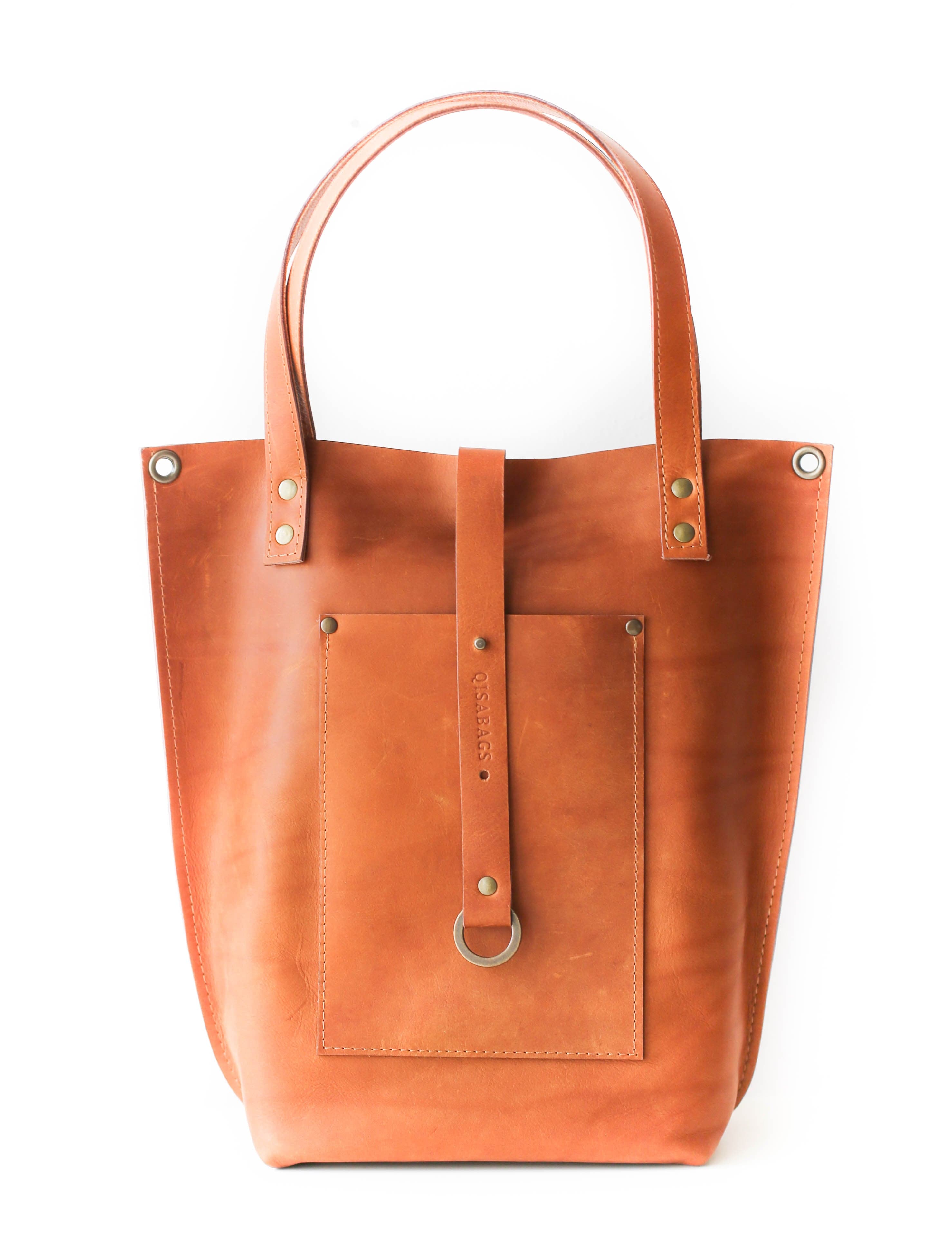 Handmade leather tote