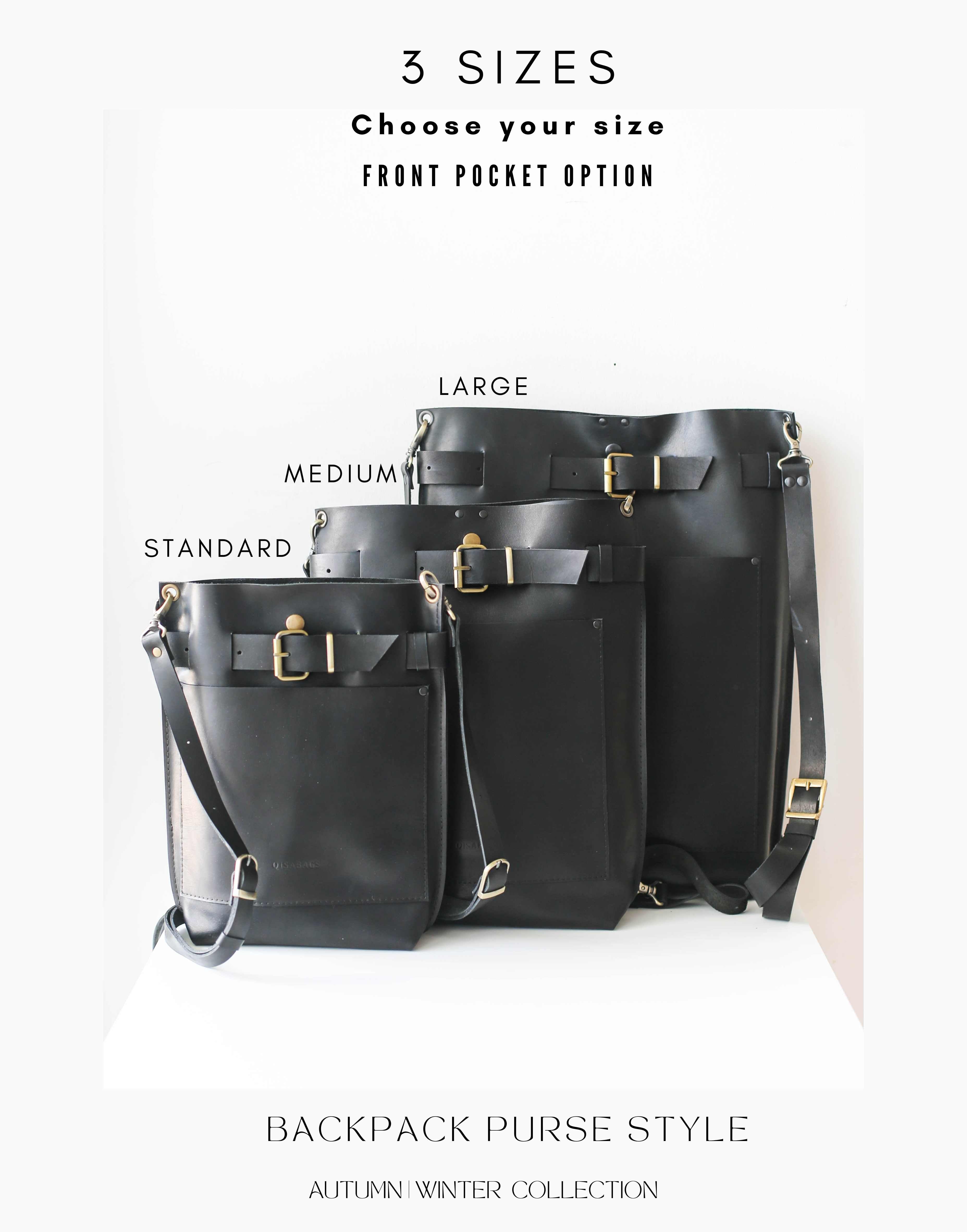 Black Chunky Leather Bag - Metallic Hardware