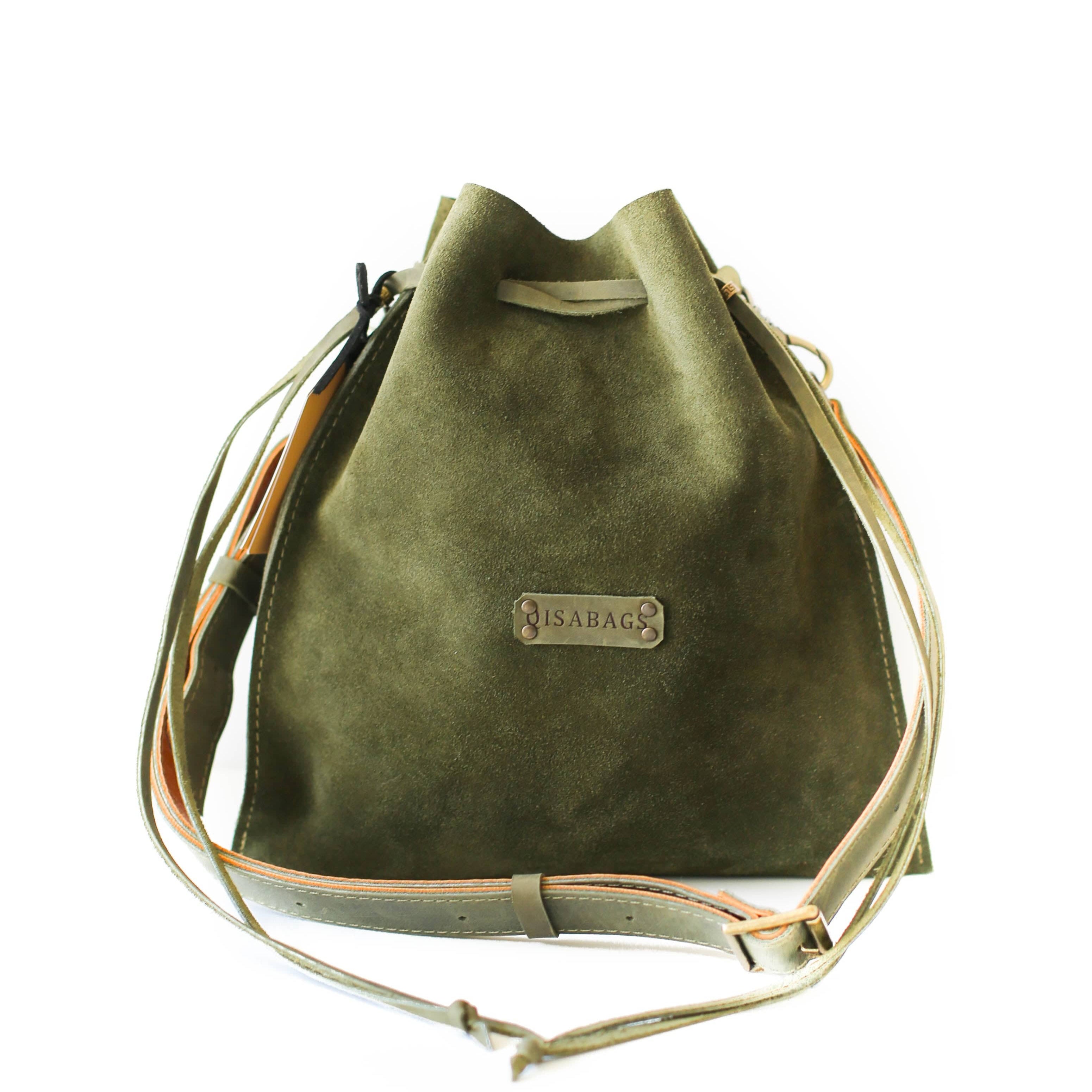 green suede bag