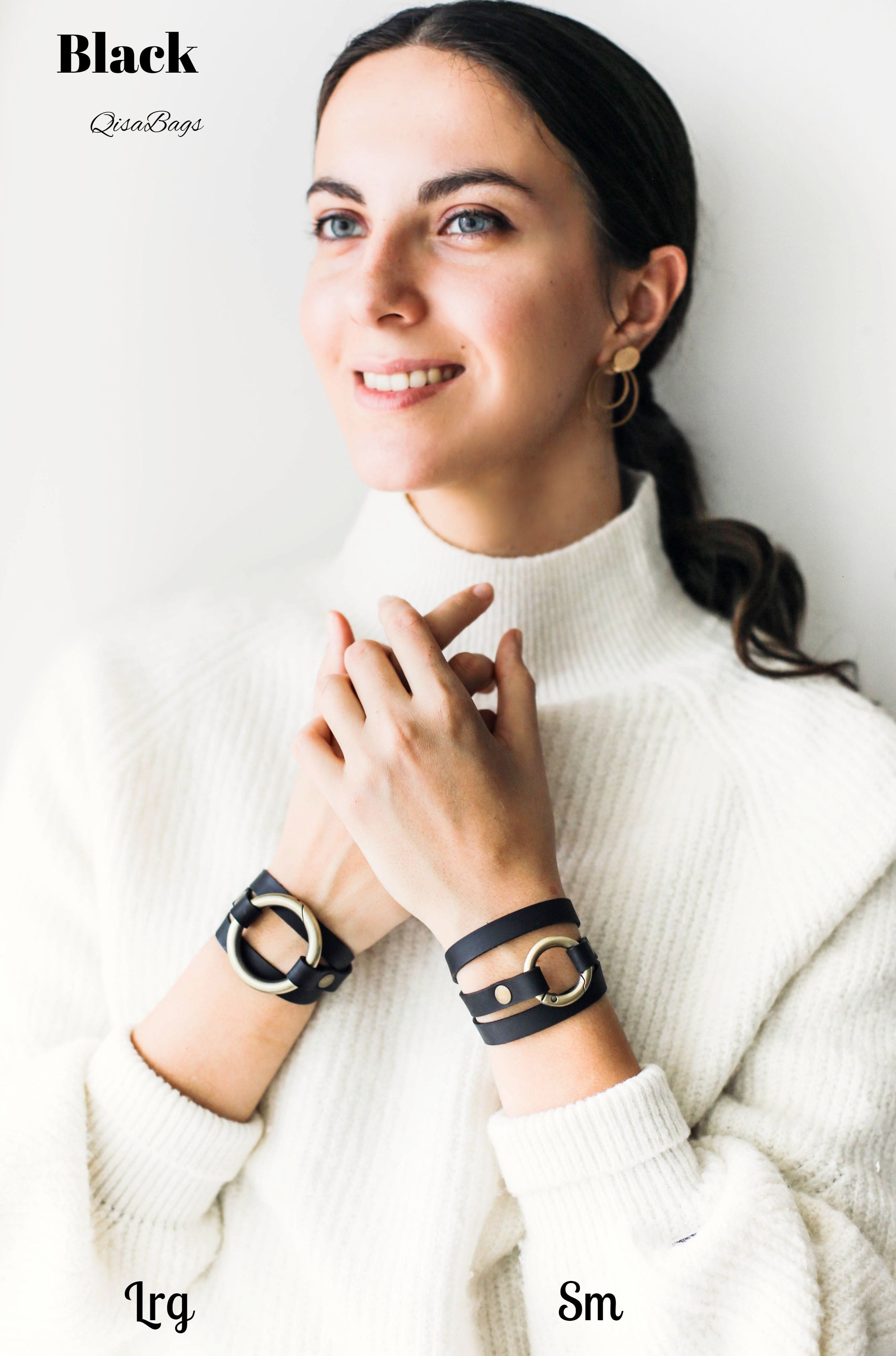 Black Leather wrap bracelets