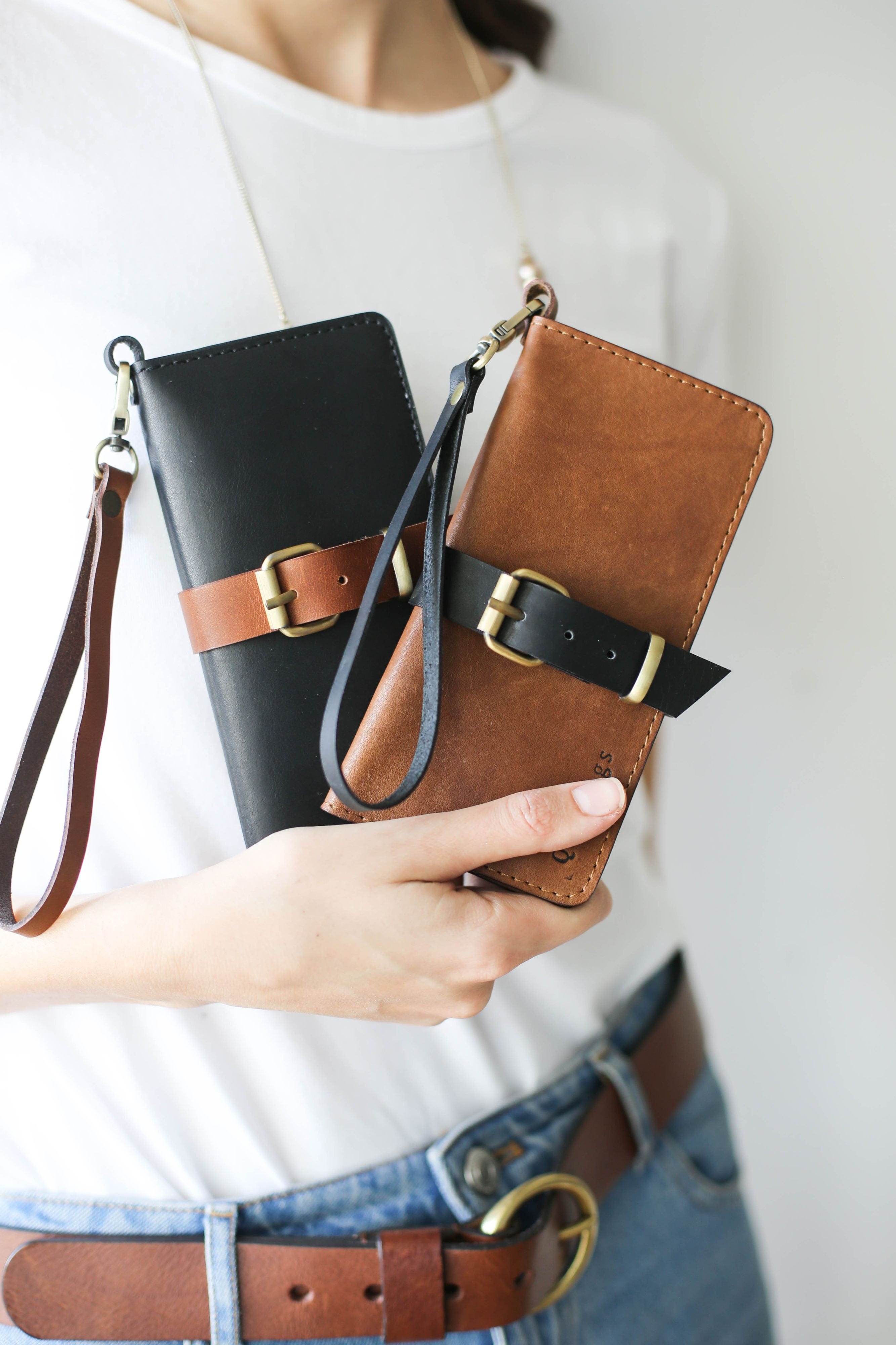 Women's Bifold Leather Wallet - Dual Color - N01