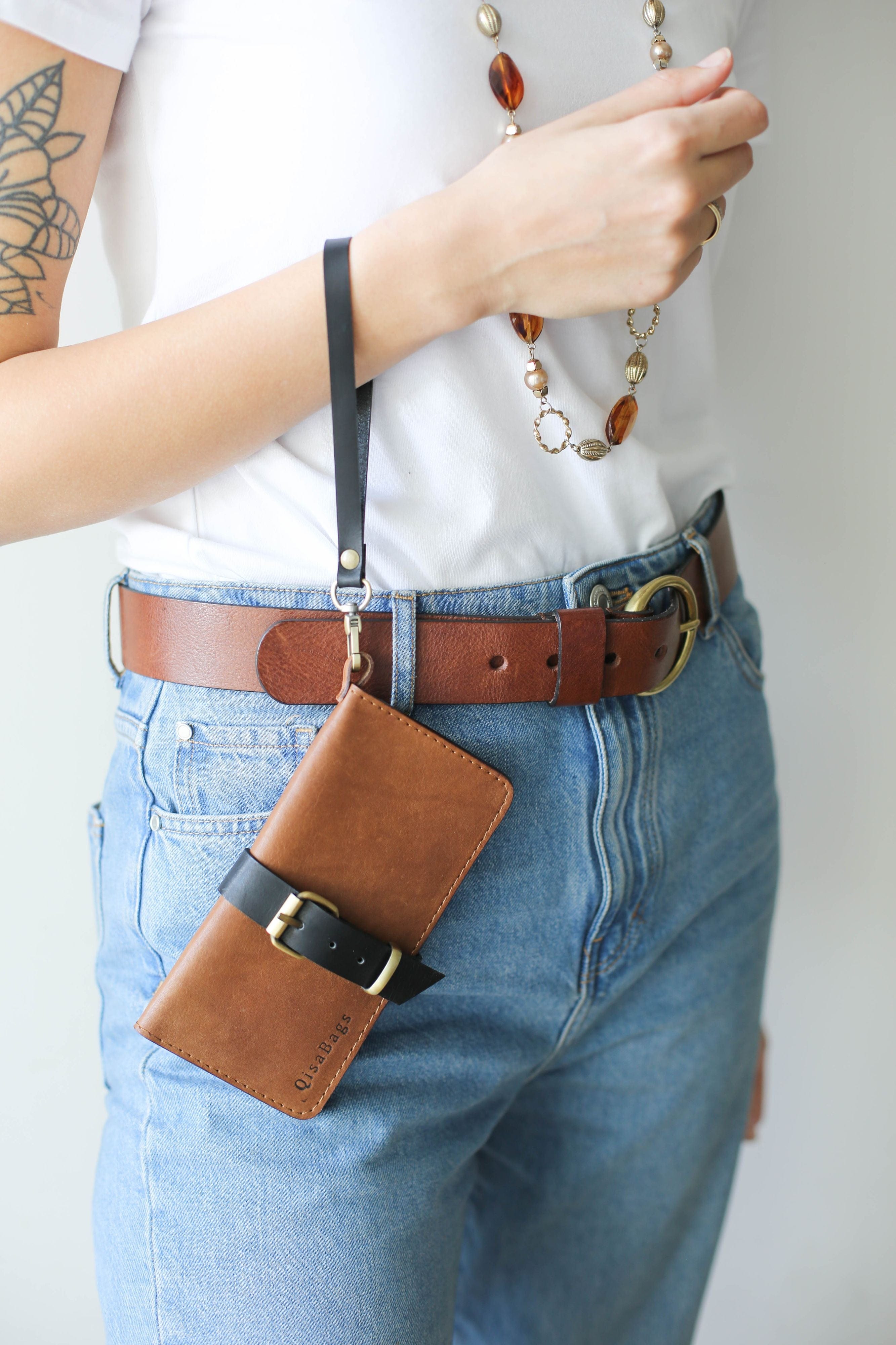 Women's Bifold Leather Wallet - Dual Color - N01