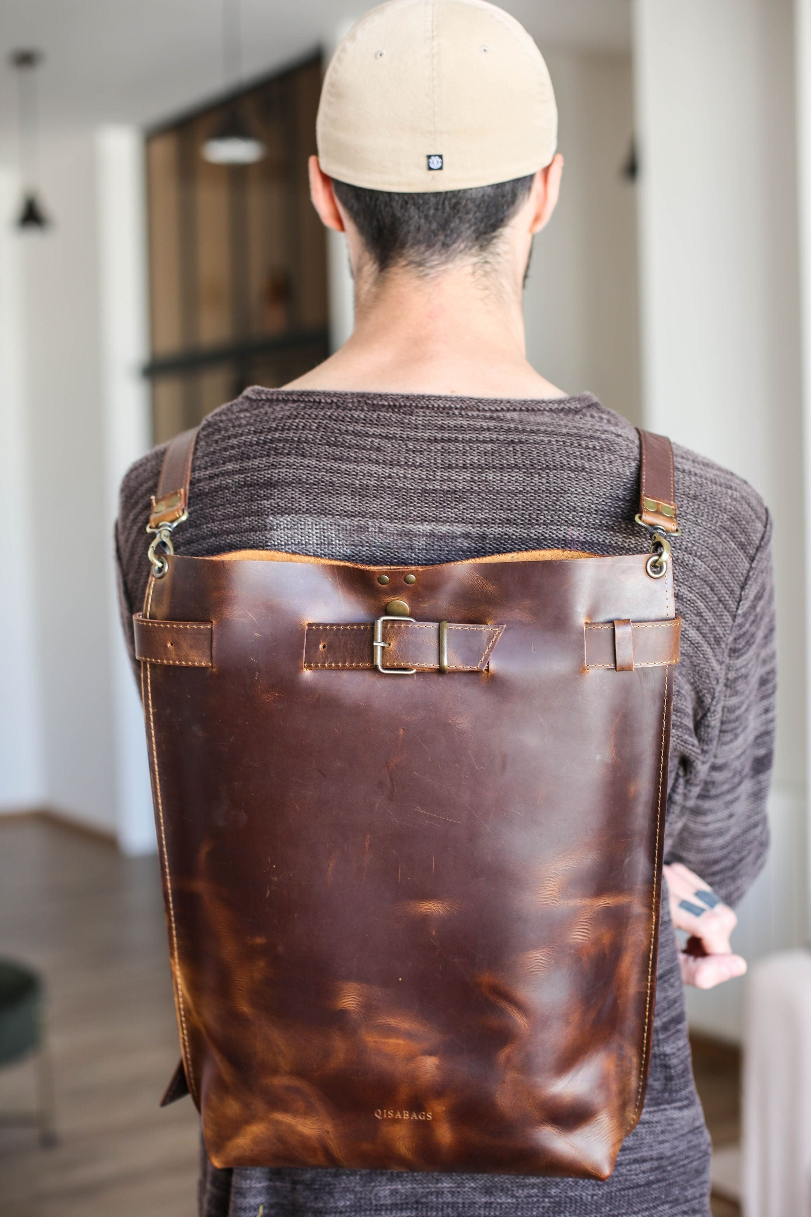 mens leather travel bag