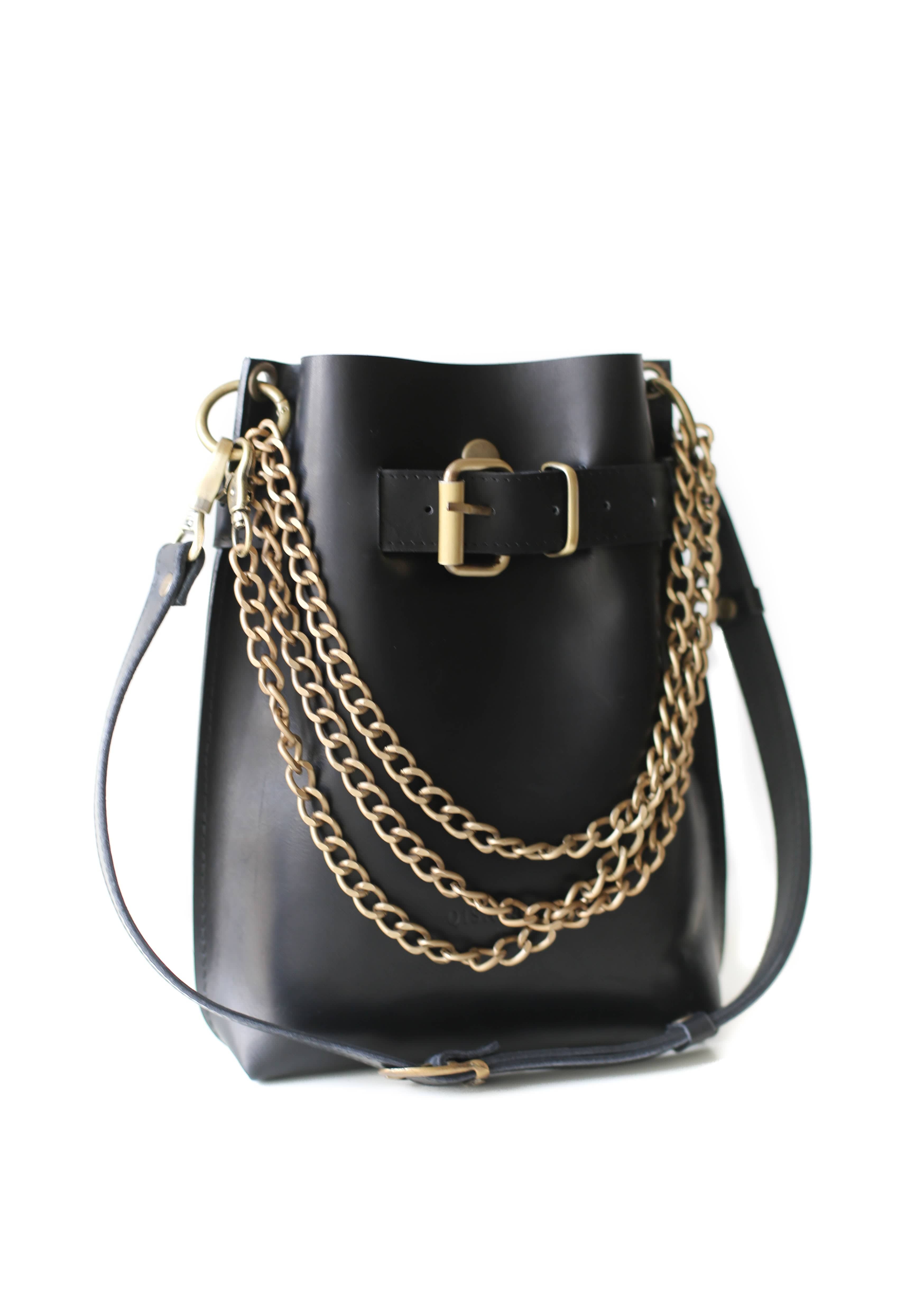 Black Leather Crossbody Bag
