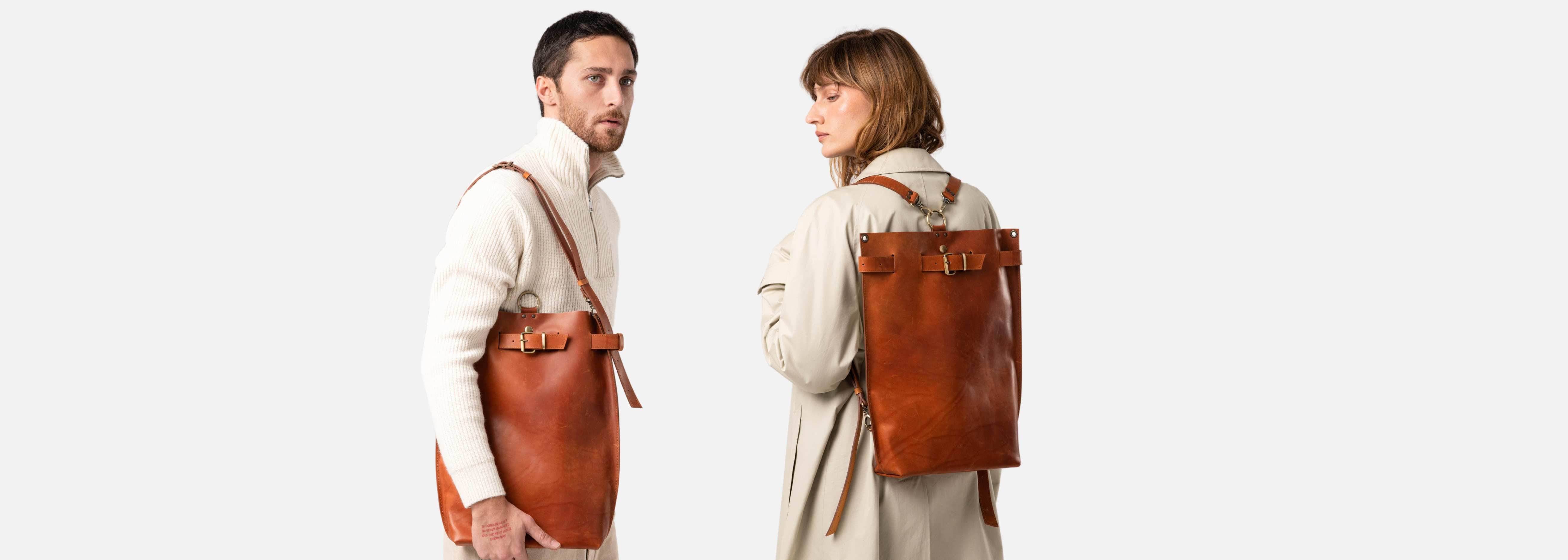 Leather Backpack Purses for women and men