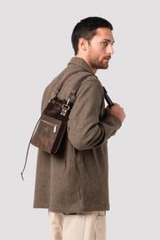 Men's Brown Leather pouch bag