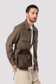 Men's brown Leather crossbody bag