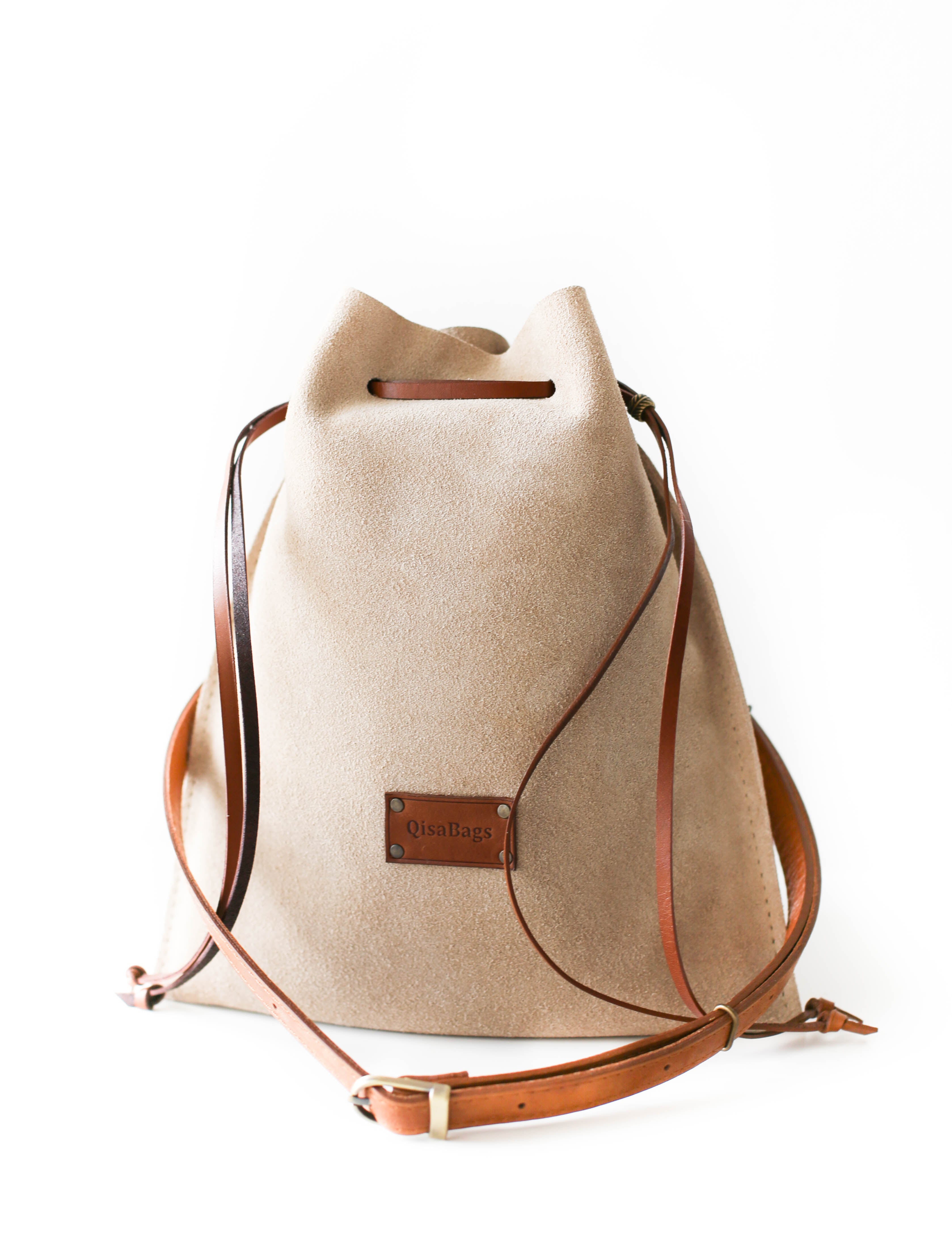 Beige suede purse online