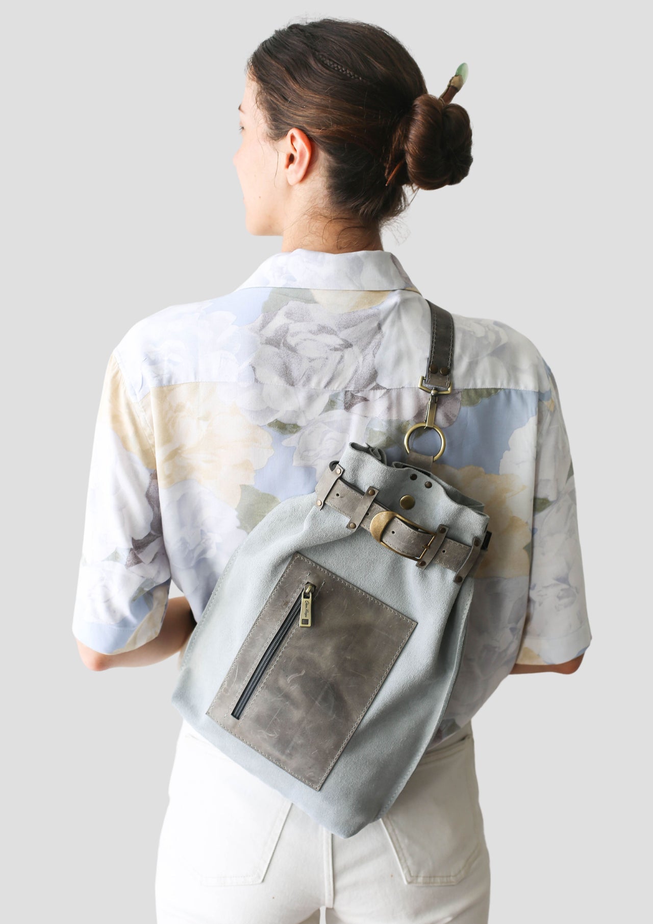 Gray Suede Bag for women