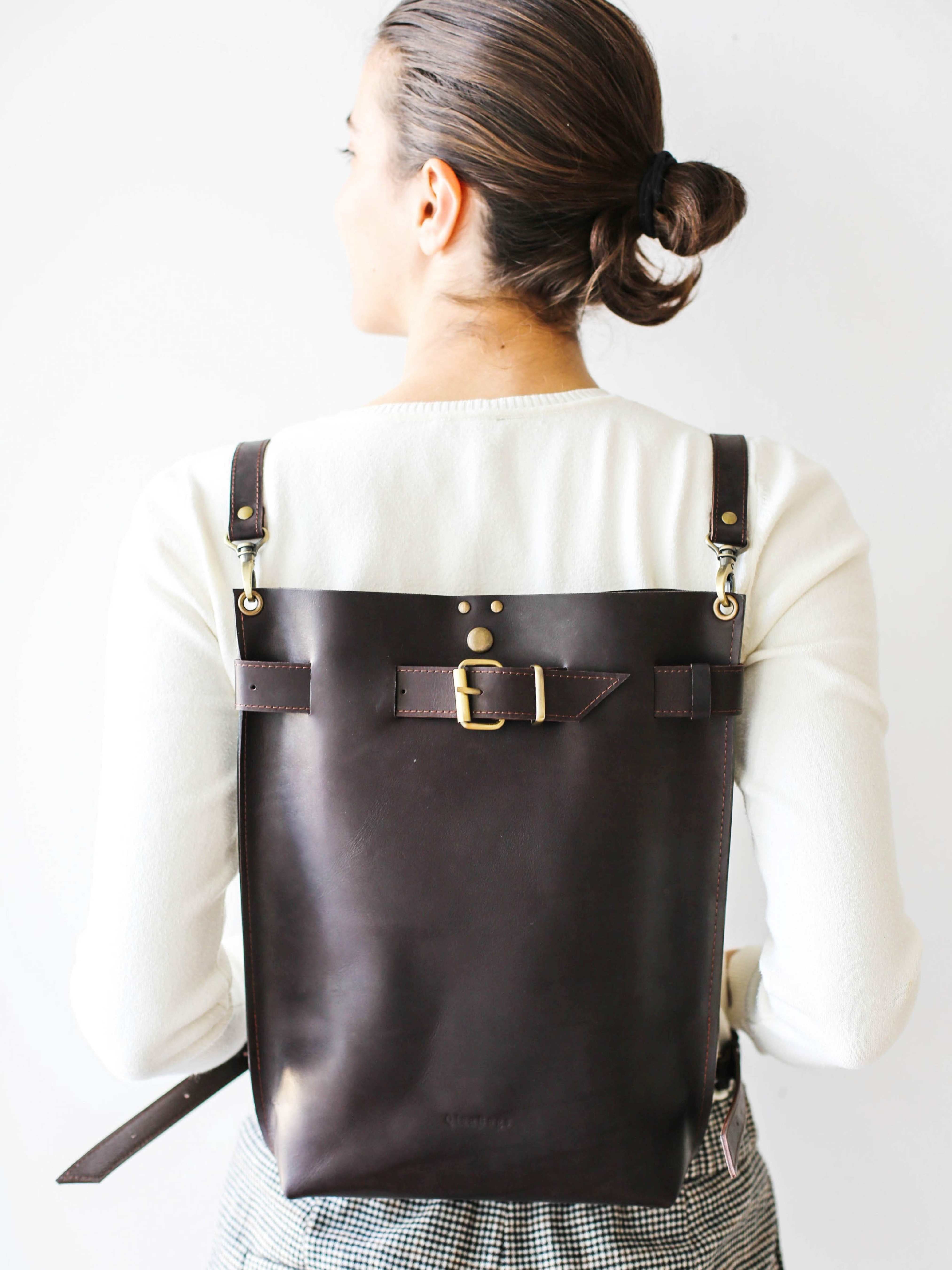 Grizzly Large Leather Backpack Purse