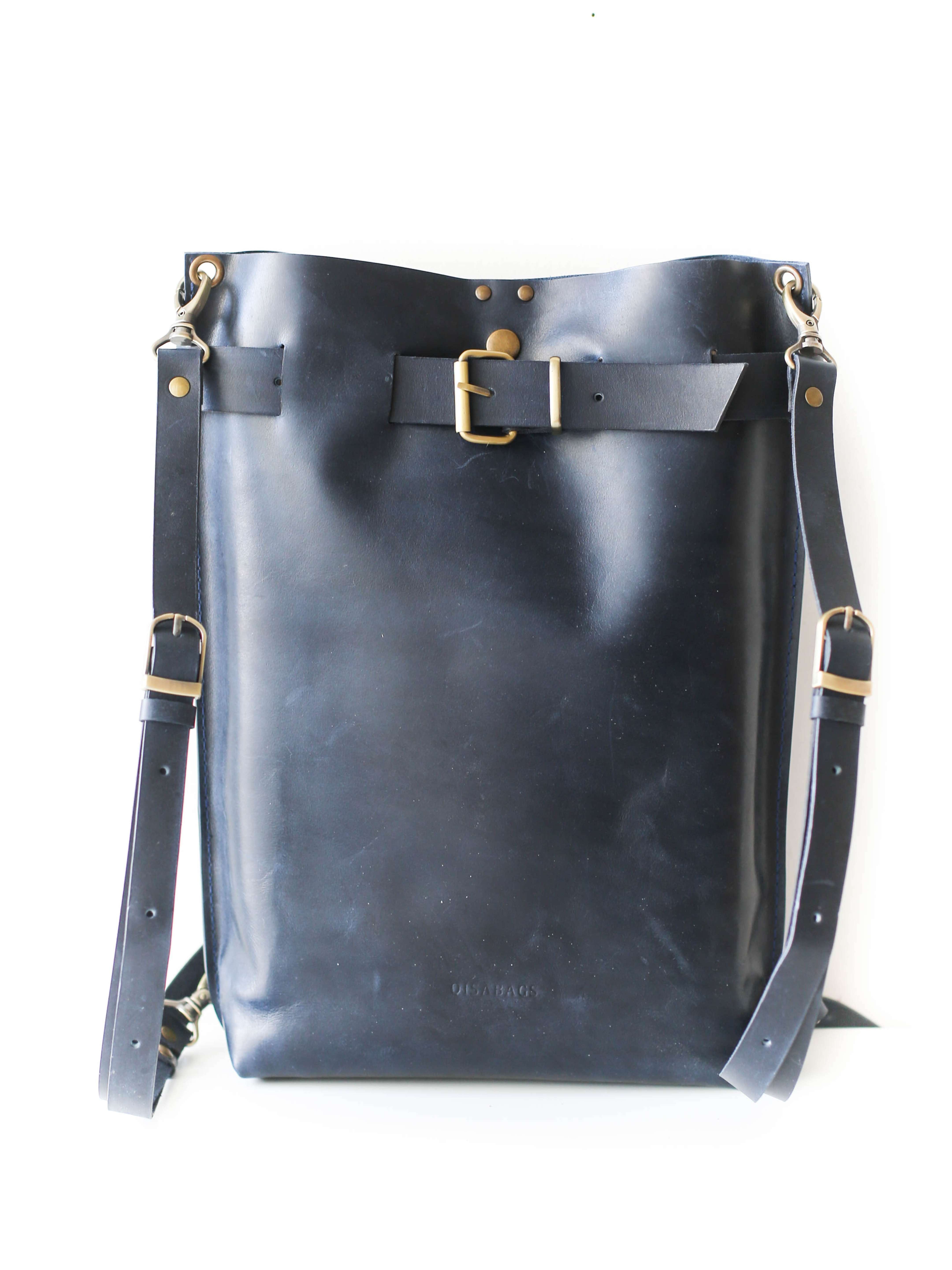 Grizzly Large Leather Backpack Purse