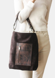 suede leather hobo bag for women